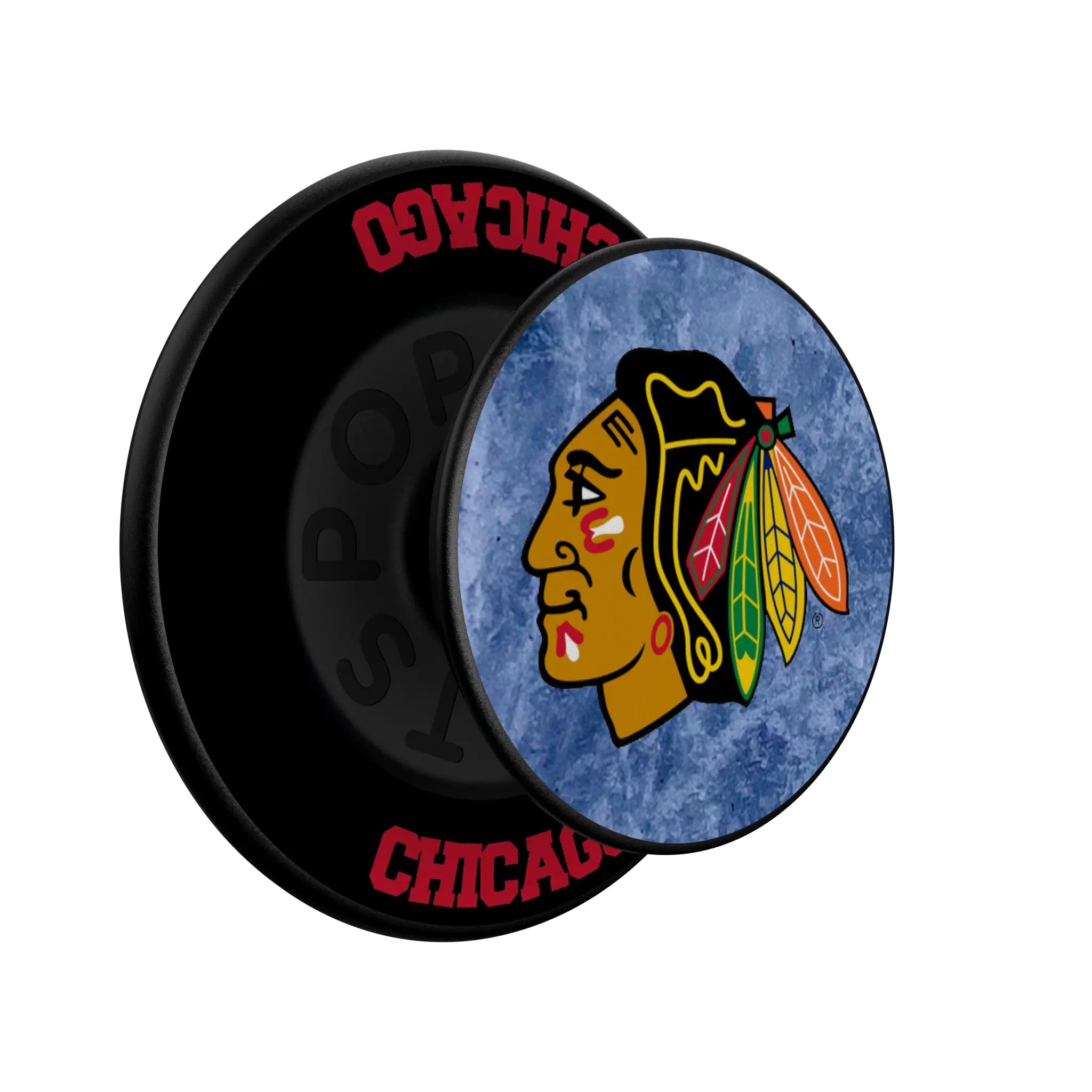Chicago Blackhawks Ice Wordmark PopSockets Magnetic Phone Grip and Stand