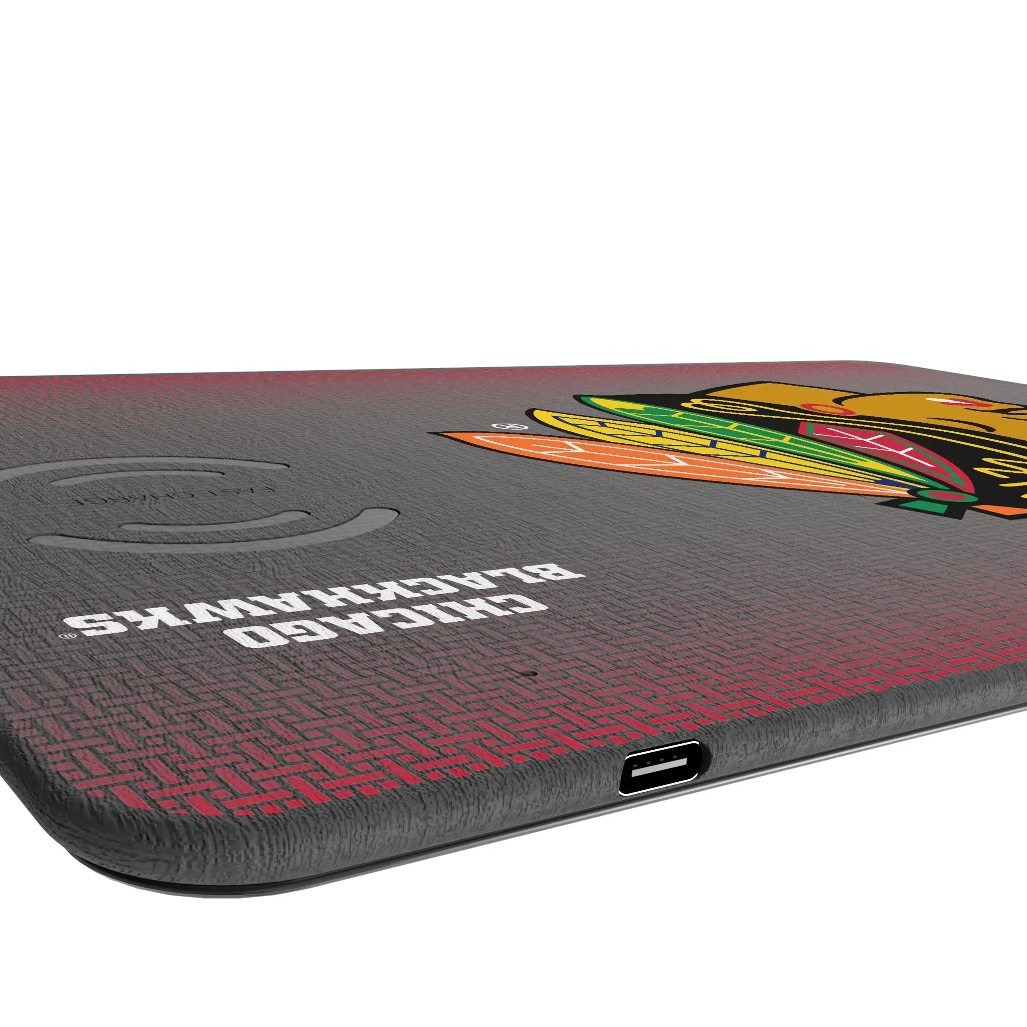 Chicago Blackhawks Linen 15-Watt Wireless Charger and Mouse Pad