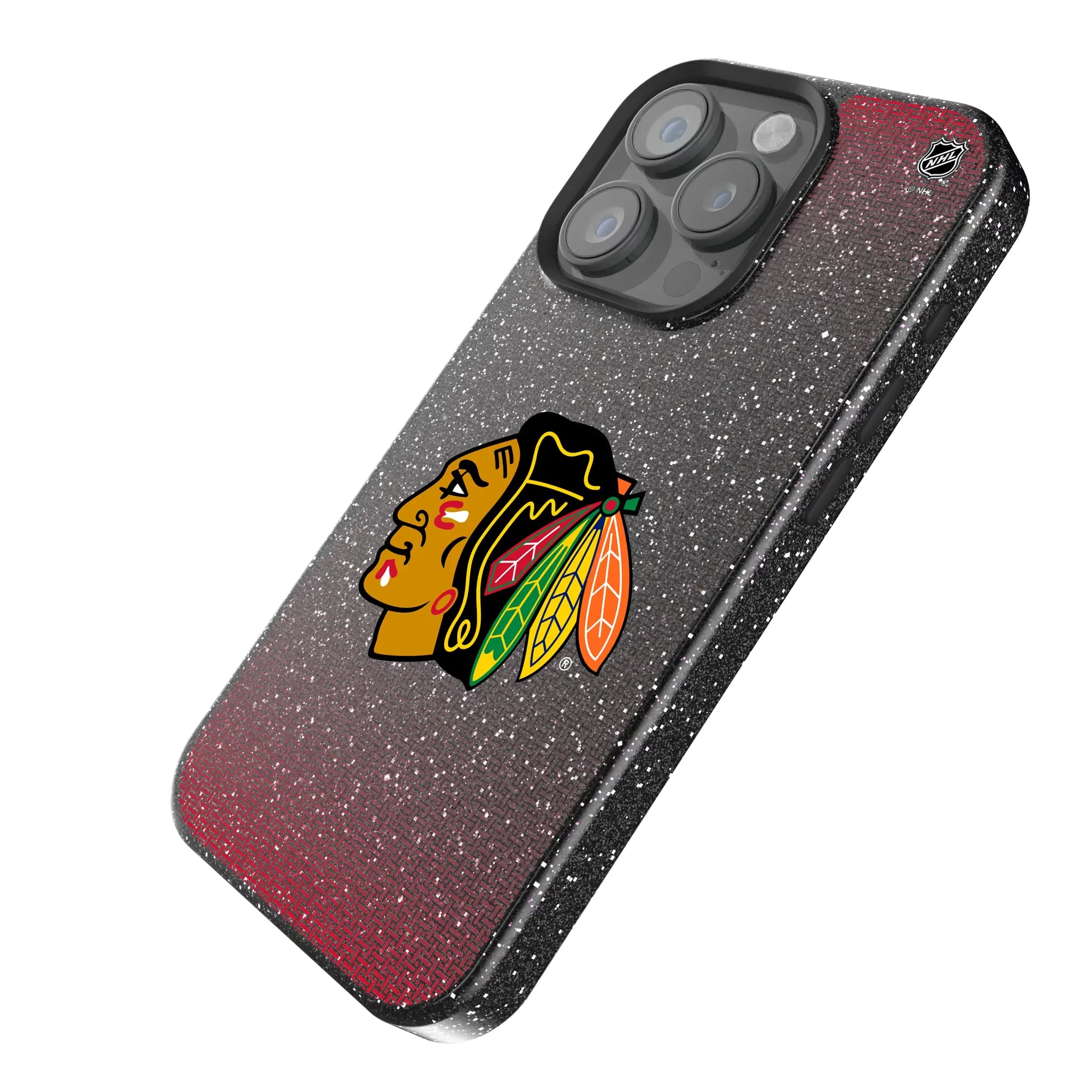 Chicago Blackhawks Linen Bling Phone Case for Apple iPhone