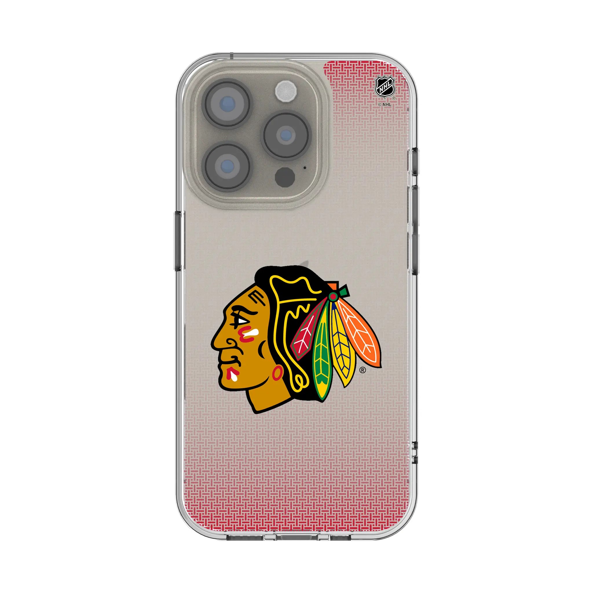 Chicago Blackhawks Linen Clear Phone Case for Apple iPhone