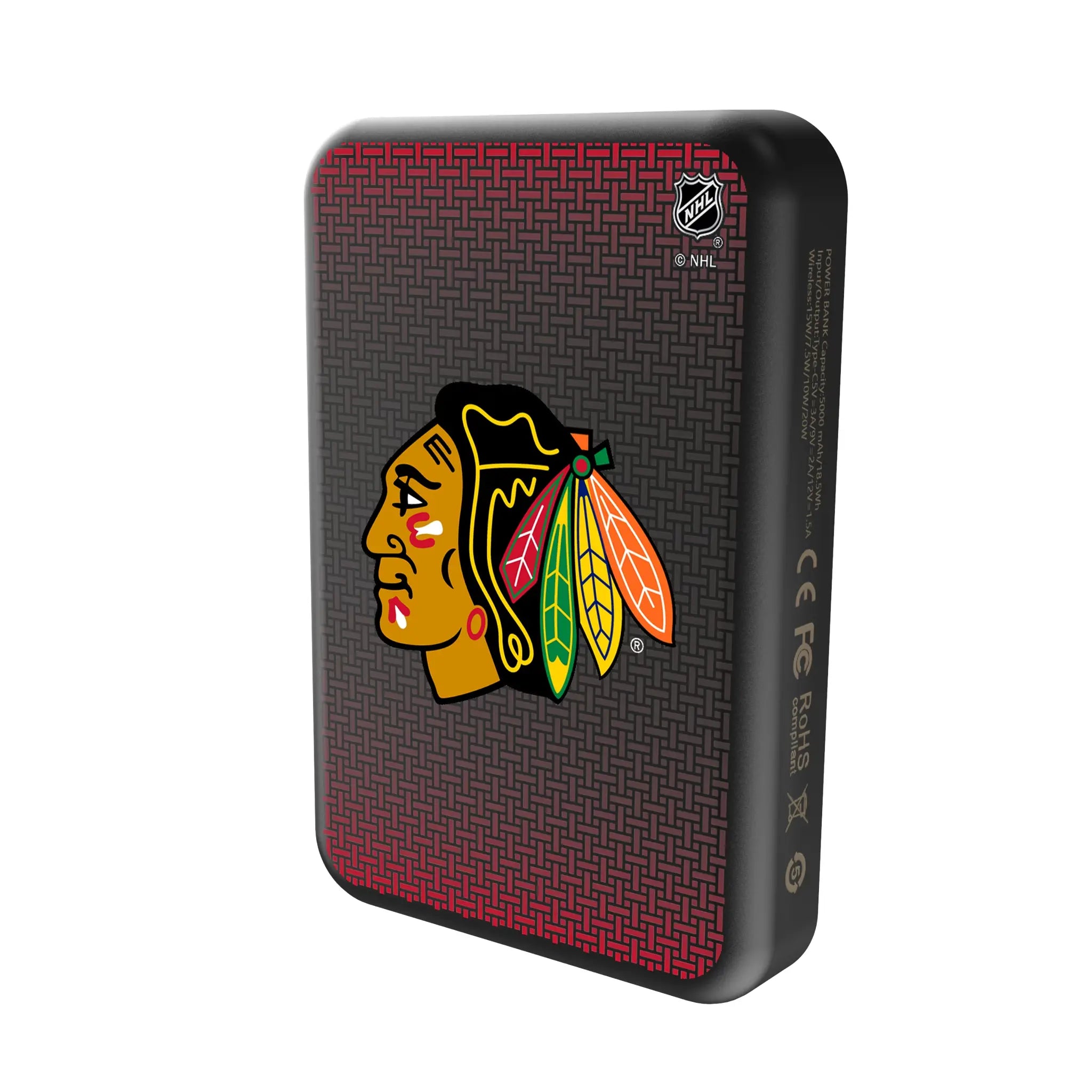 Chicago Blackhawks Linen Wireless Mag Power Bank