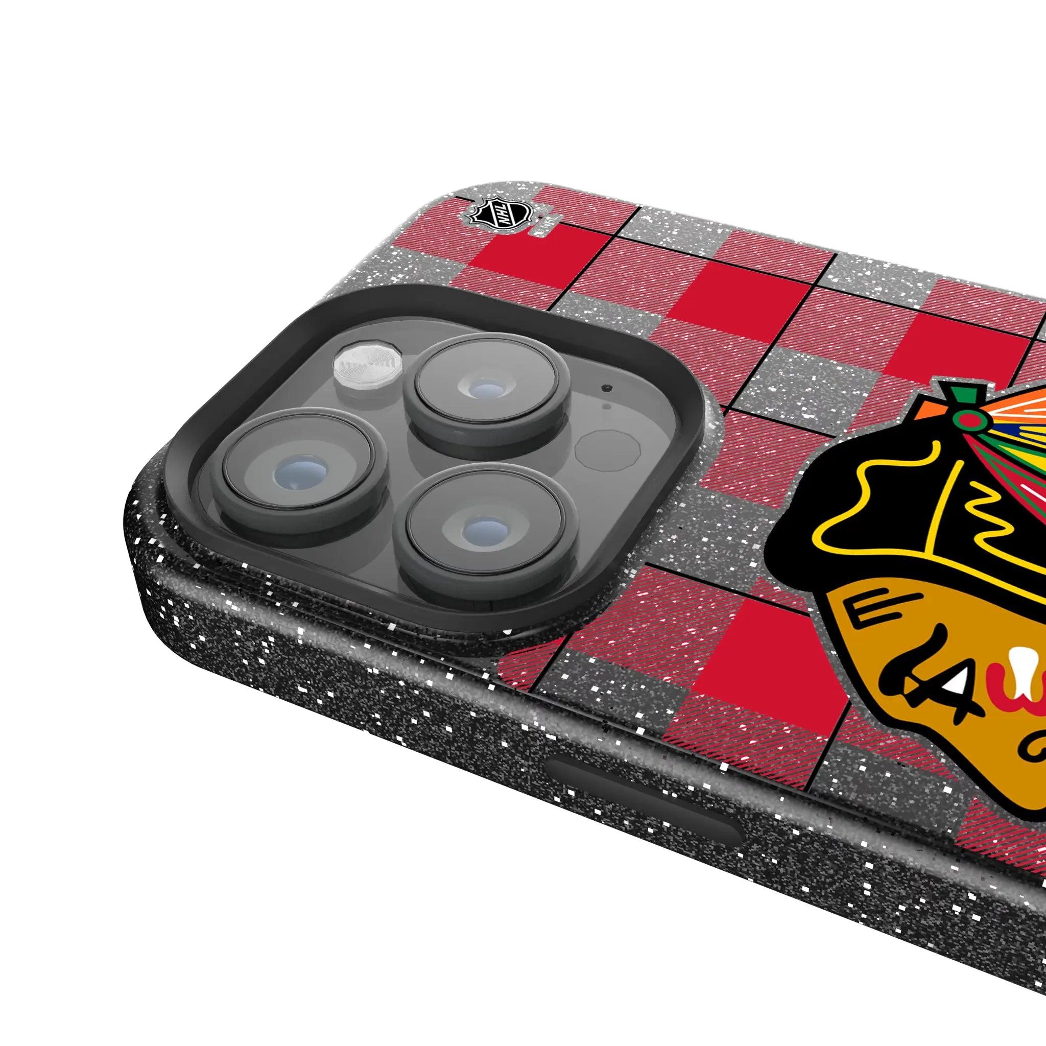 Chicago Blackhawks Plaid Bling Phone Case