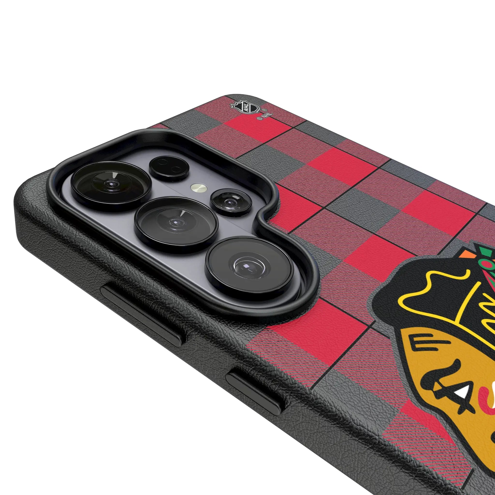 Chicago Blackhawks Plaid MagSafe Compatible Phone Case for Samsung Galaxy