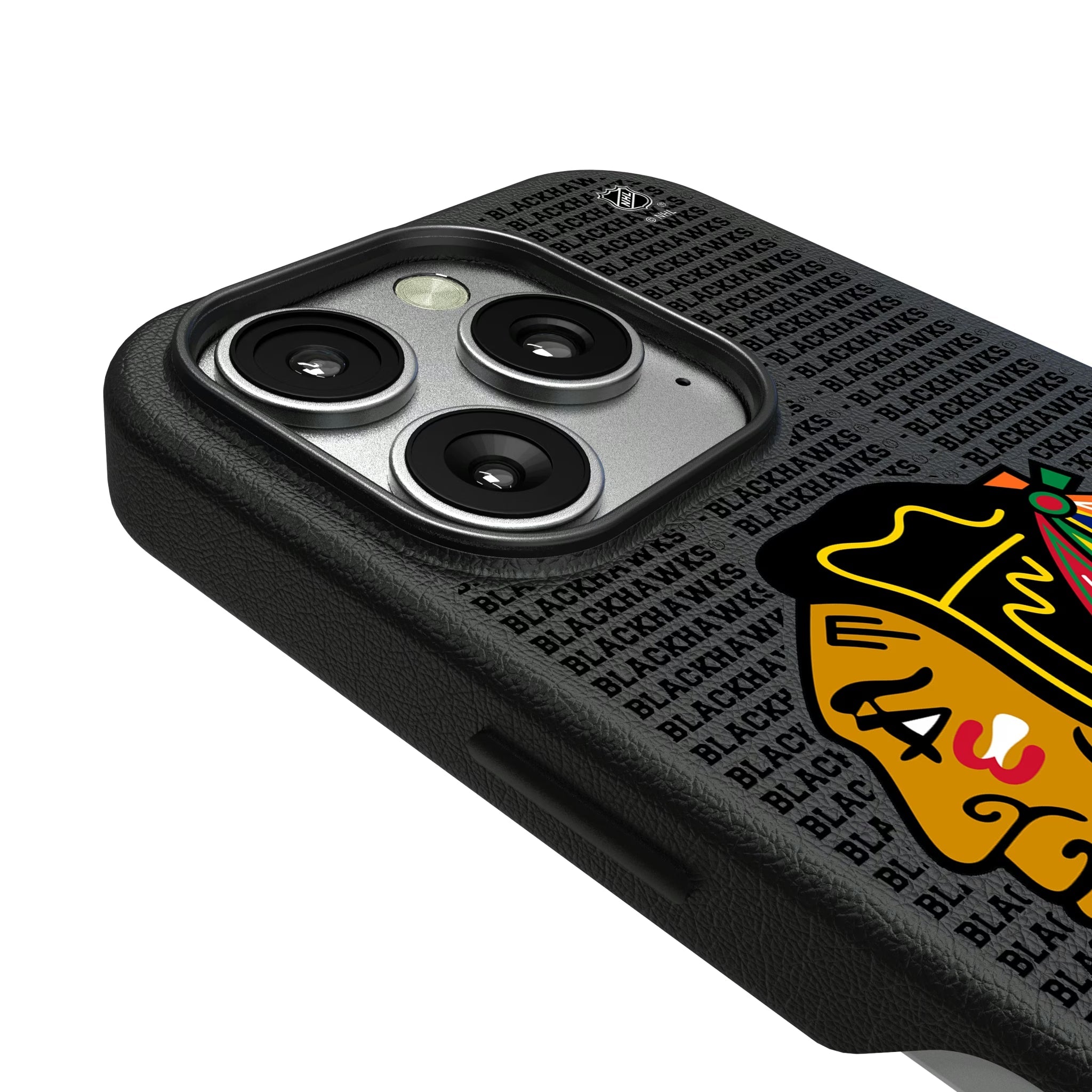 Chicago Blackhawks Text Backdrop MagSafe Compatible Phone Case for Apple iPhone - Sports Gifts, Sports Memorabilia, Sports Collectibles, Fan Shop