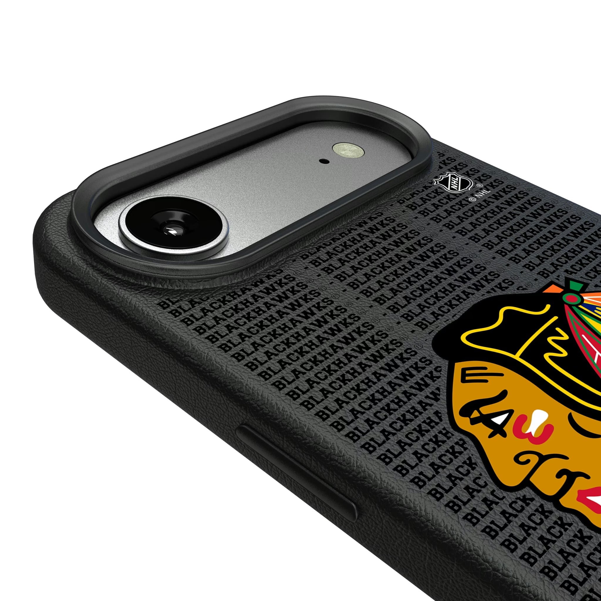 Chicago Blackhawks Text Backdrop MagSafe Compatible Phone Case for Apple iPhone - Sports Gifts, Sports Memorabilia, Sports Collectibles, Fan Shop