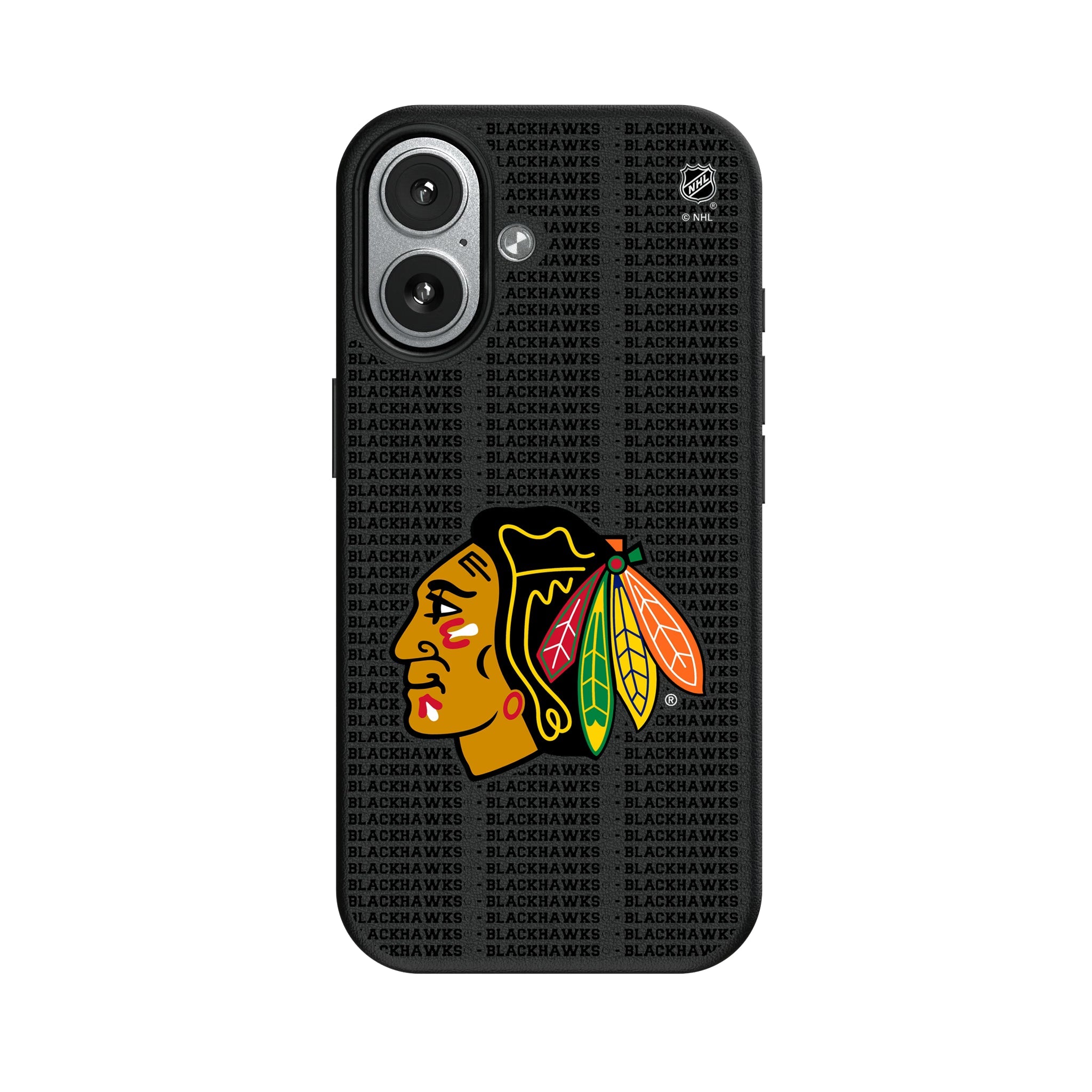 Chicago Blackhawks Text Backdrop MagSafe Compatible Phone Case for Apple iPhone - Sports Gifts, Sports Memorabilia, Sports Collectibles, Fan Shop
