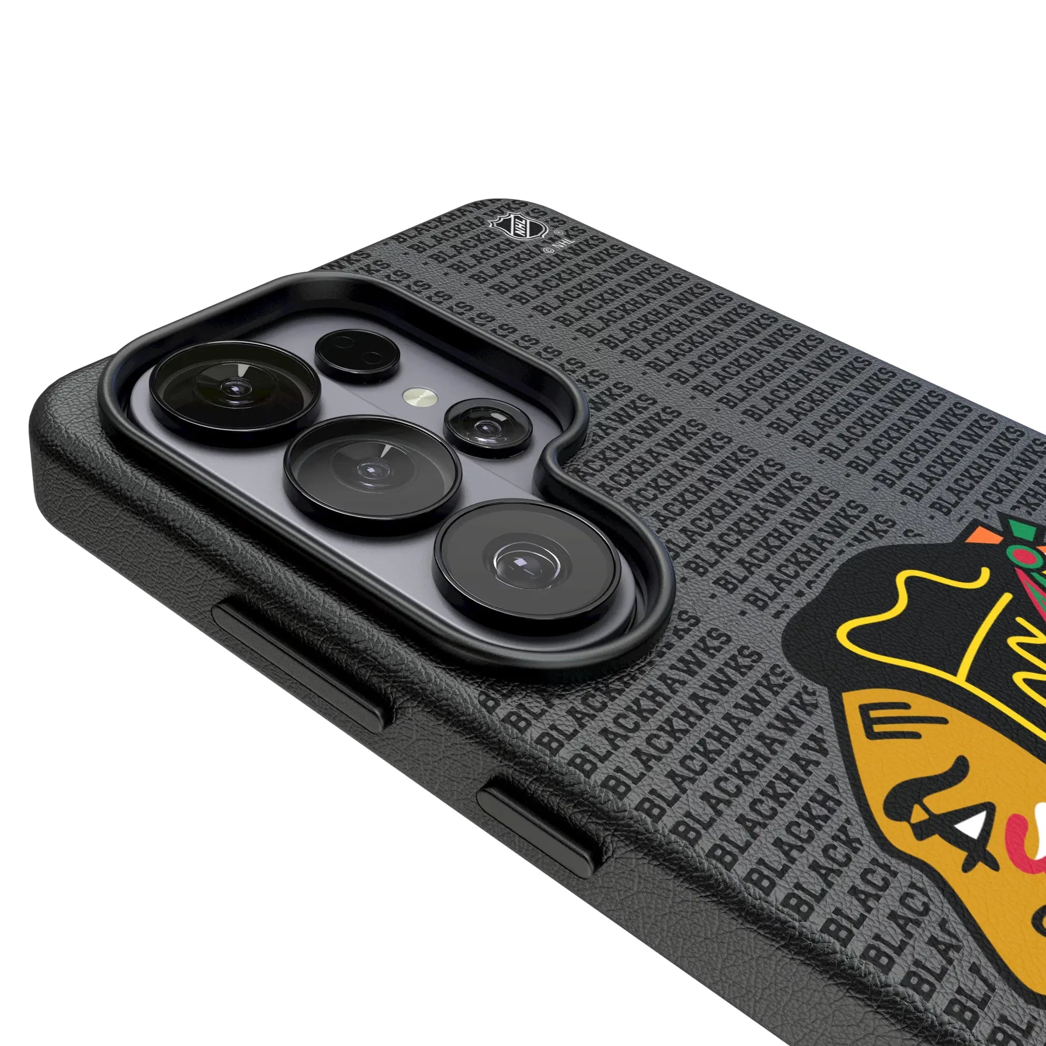 Chicago Blackhawks Text Backdrop MagSafe Compatible Phone Case for Samsung Galaxy