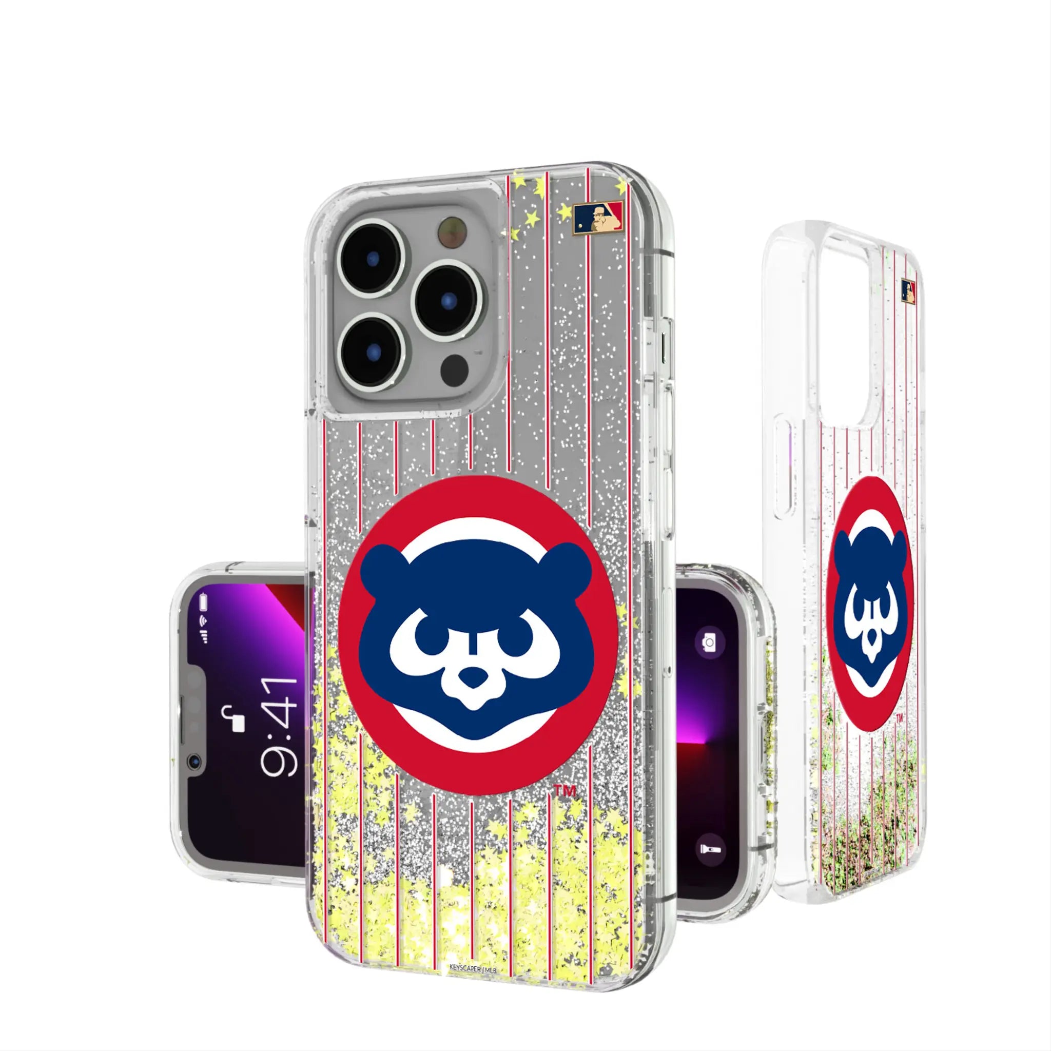 Chicago Cubs Home 1979-1993 - Cooperstown Collection Pinstripe Glitter Phone Case