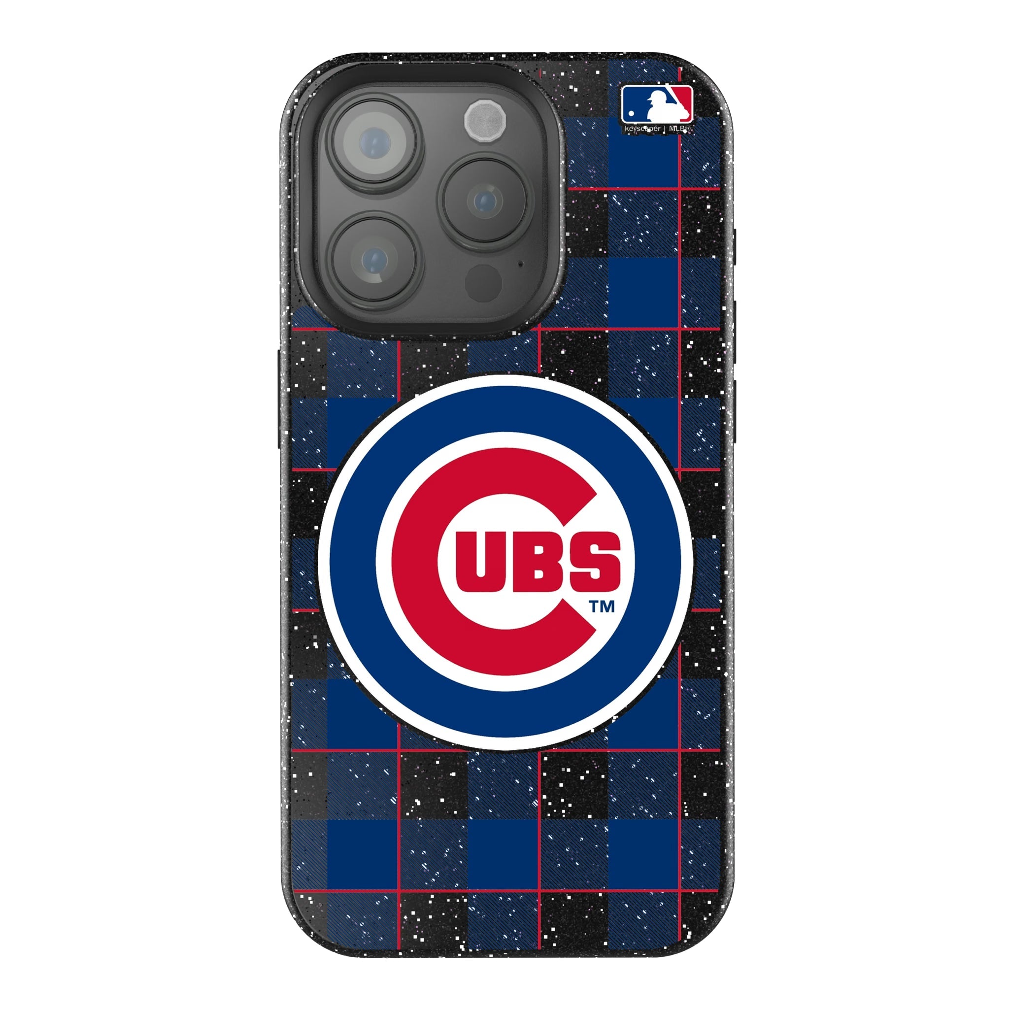 Chicago Cubs Plaid Bling Phone Case - Sports Gifts, Sports Memorabilia, Sports Collectibles, Fan Shop