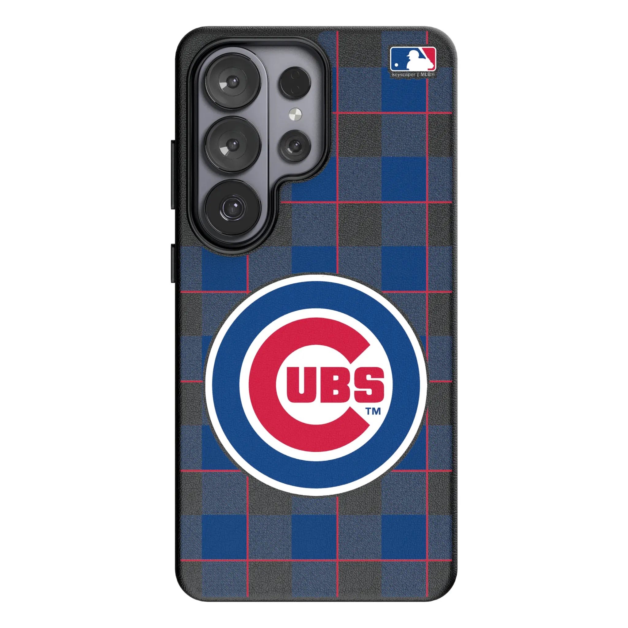 Chicago Cubs Plaid MagSafe Compatible Phone Case for Samsung Galaxy