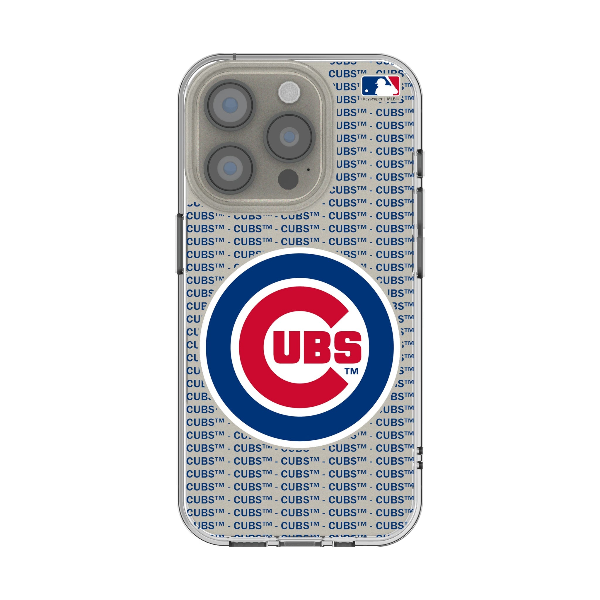 Chicago Cubs Text Backdrop Clear Phone Case for Apple iPhone