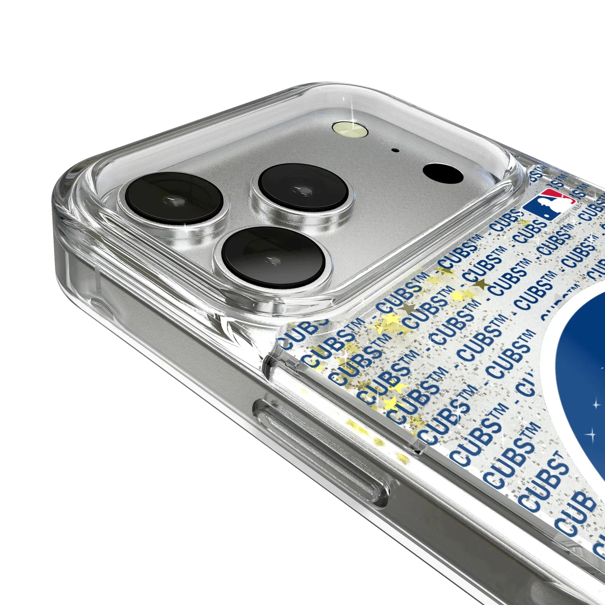Chicago Cubs Text Backdrop Glitter Phone Case