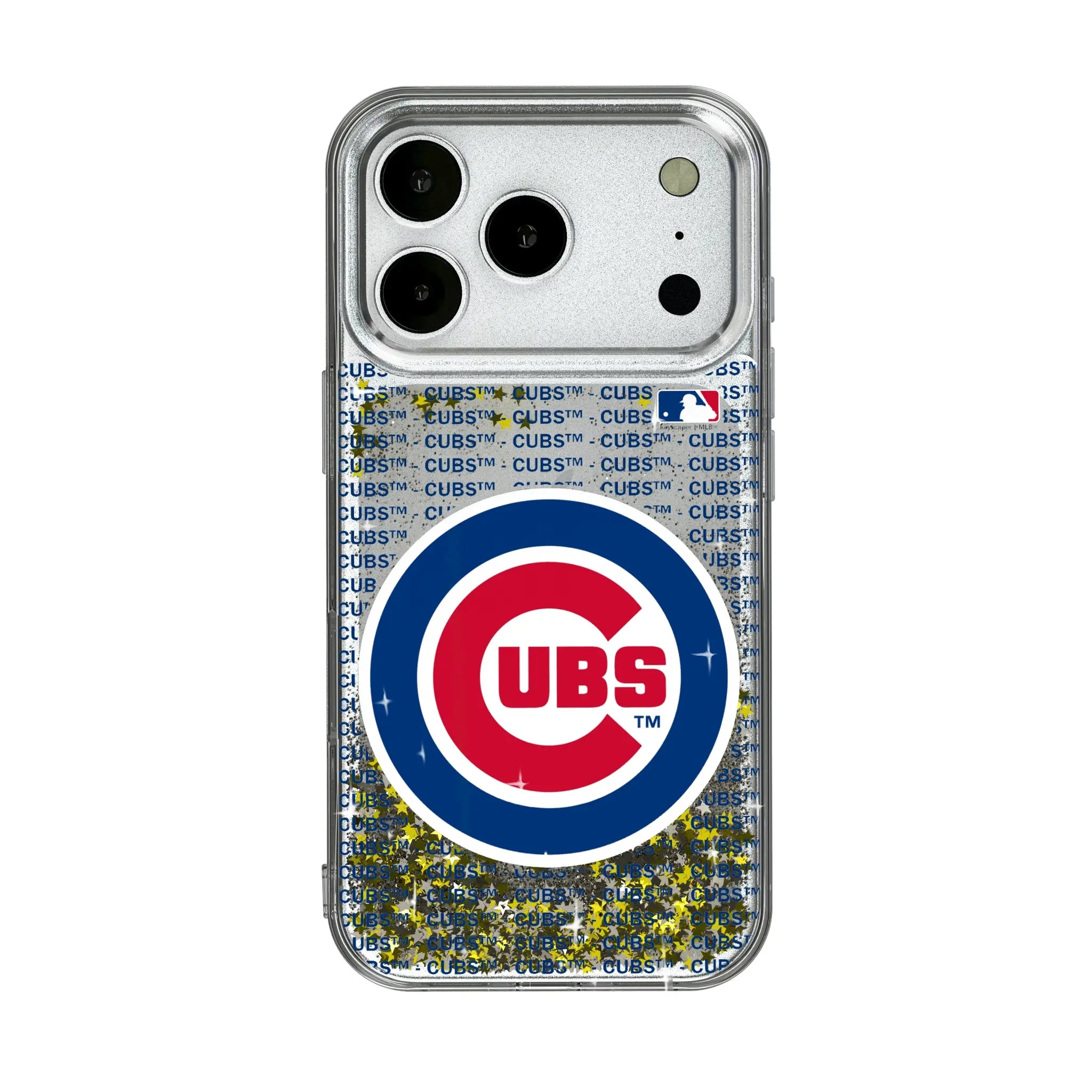Chicago Cubs Text Backdrop Glitter Phone Case