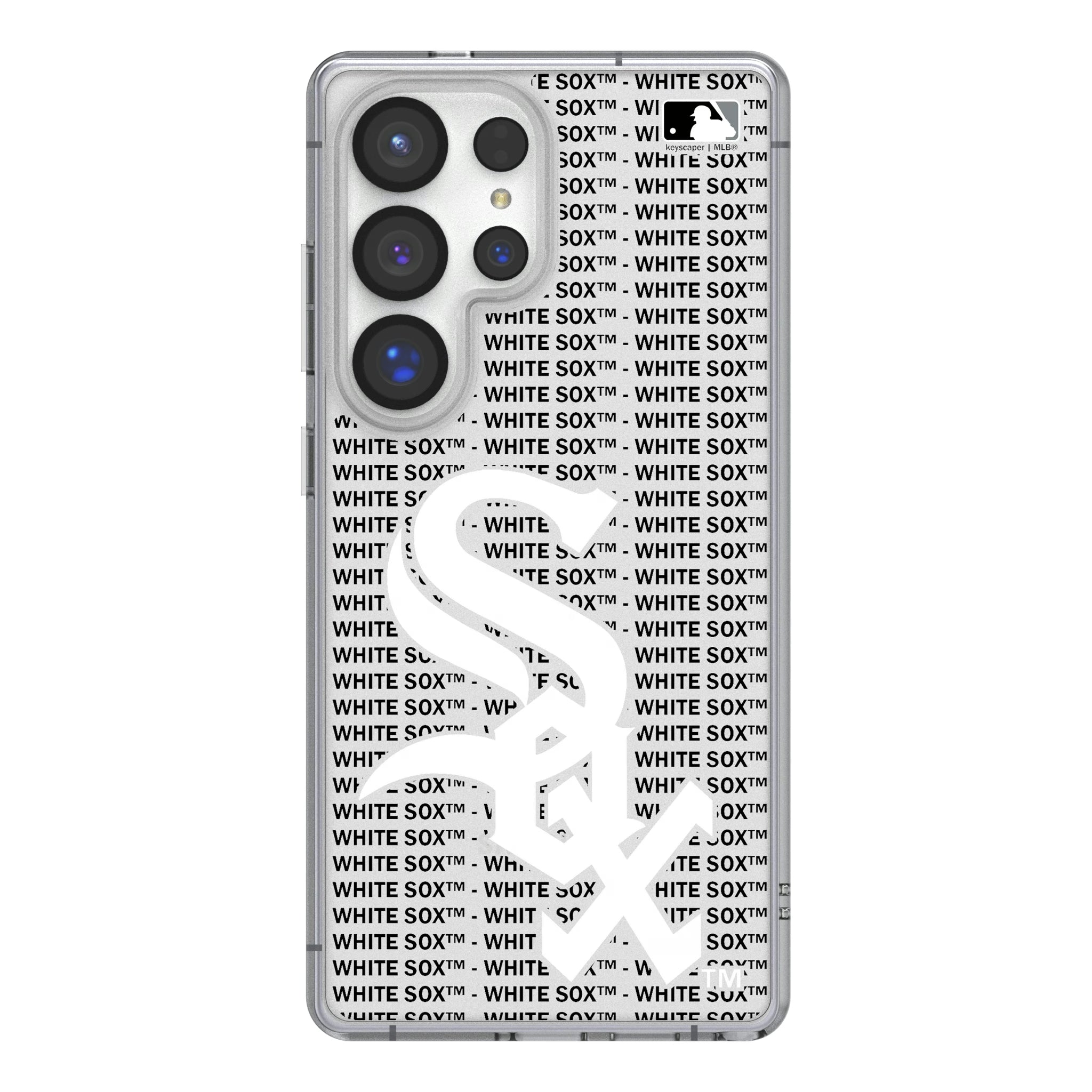 Chicago White Sox Text Backdrop Clear Phone Case for Samsung Galaxy - Sports Gifts, Sports Memorabilia, Sports Collectibles, Fan Shop