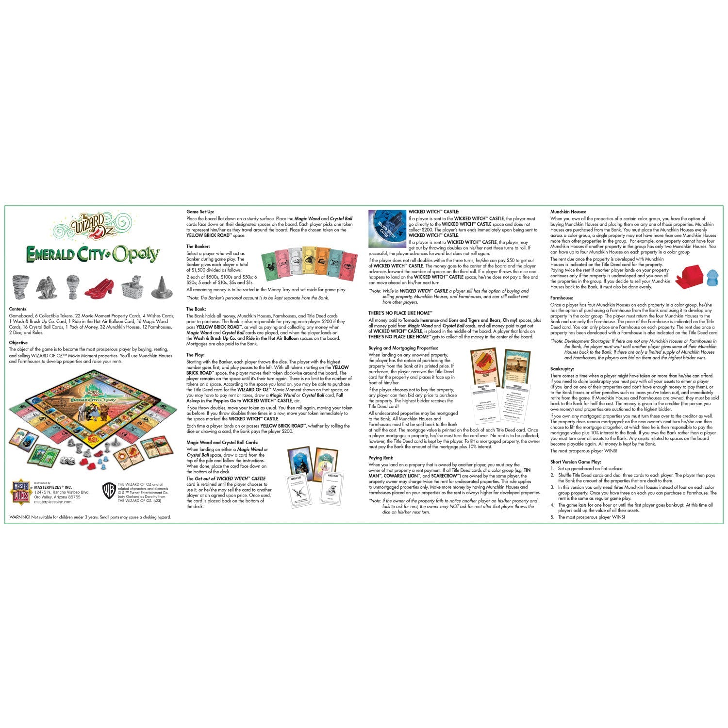 The Wizard of Oz Emerald City Opoly - 757 Sports Collectibles
