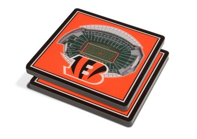 Cincinnati Bengals 3D StadiumViews 2-Pack Coaster Set - 757 Sports Collectibles