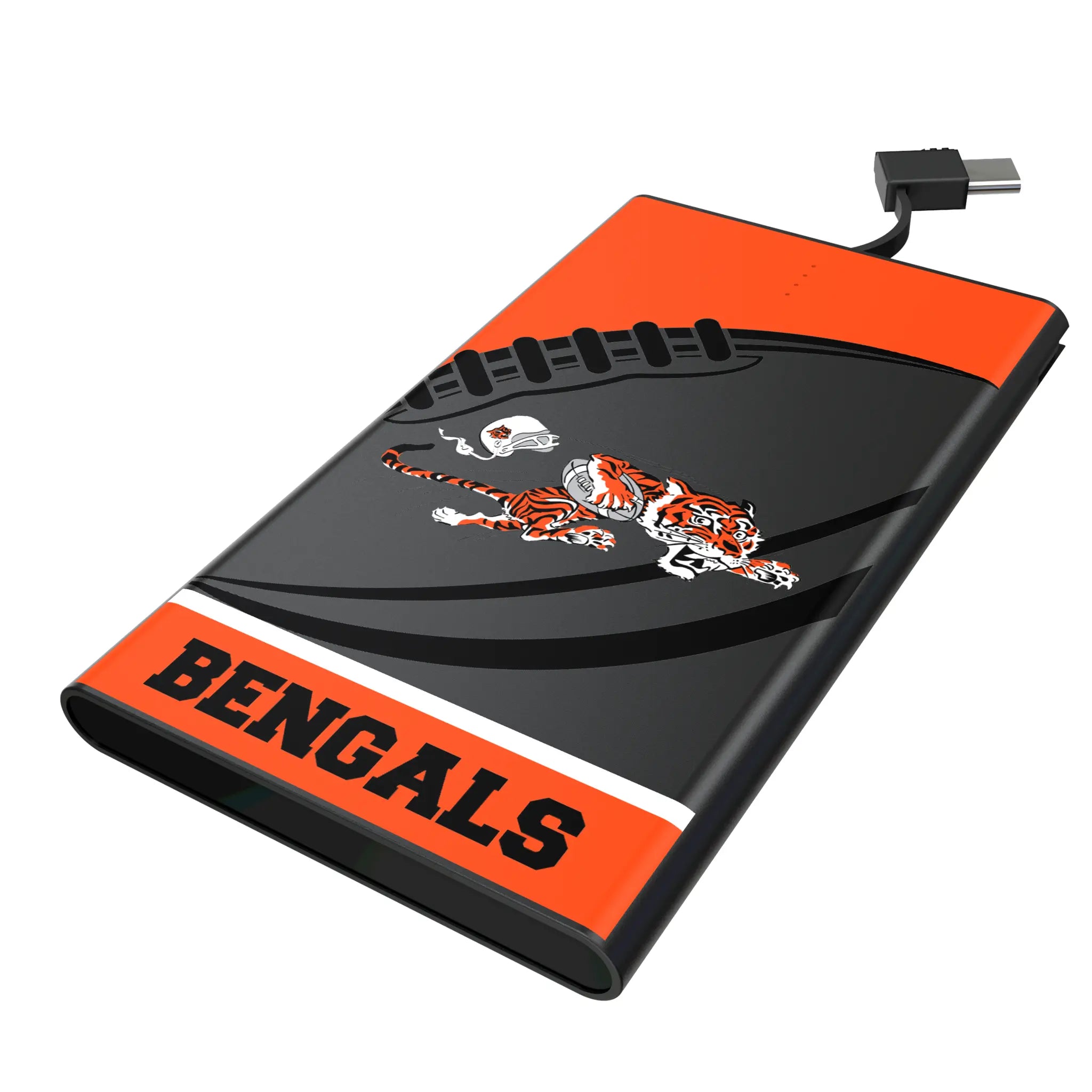 Cincinnati Bengals Historic Collection Passtime 5000mAh Flat Powerbank