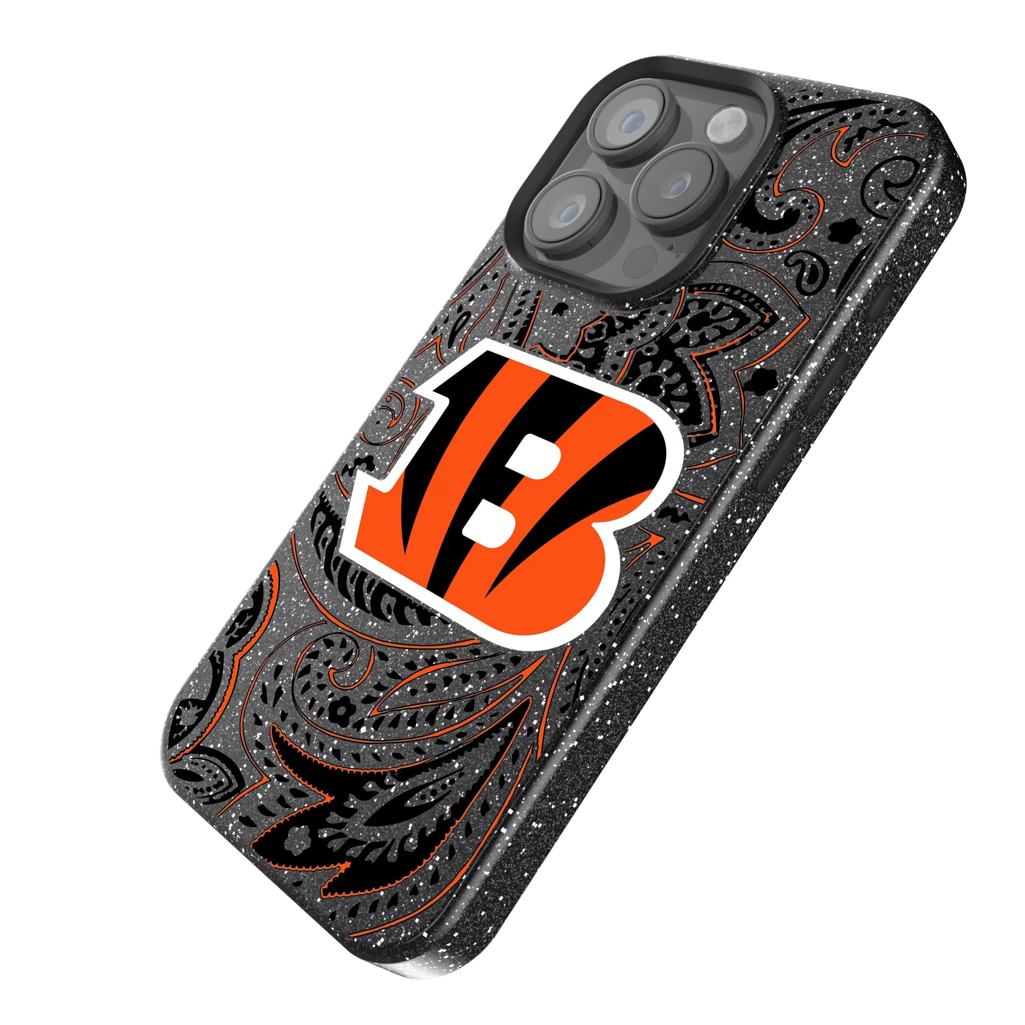 Cincinnati Bengals Paisley Bling Phone Case - Sports Gifts, Sports Memorabilia, Sports Collectibles, Fan Shop