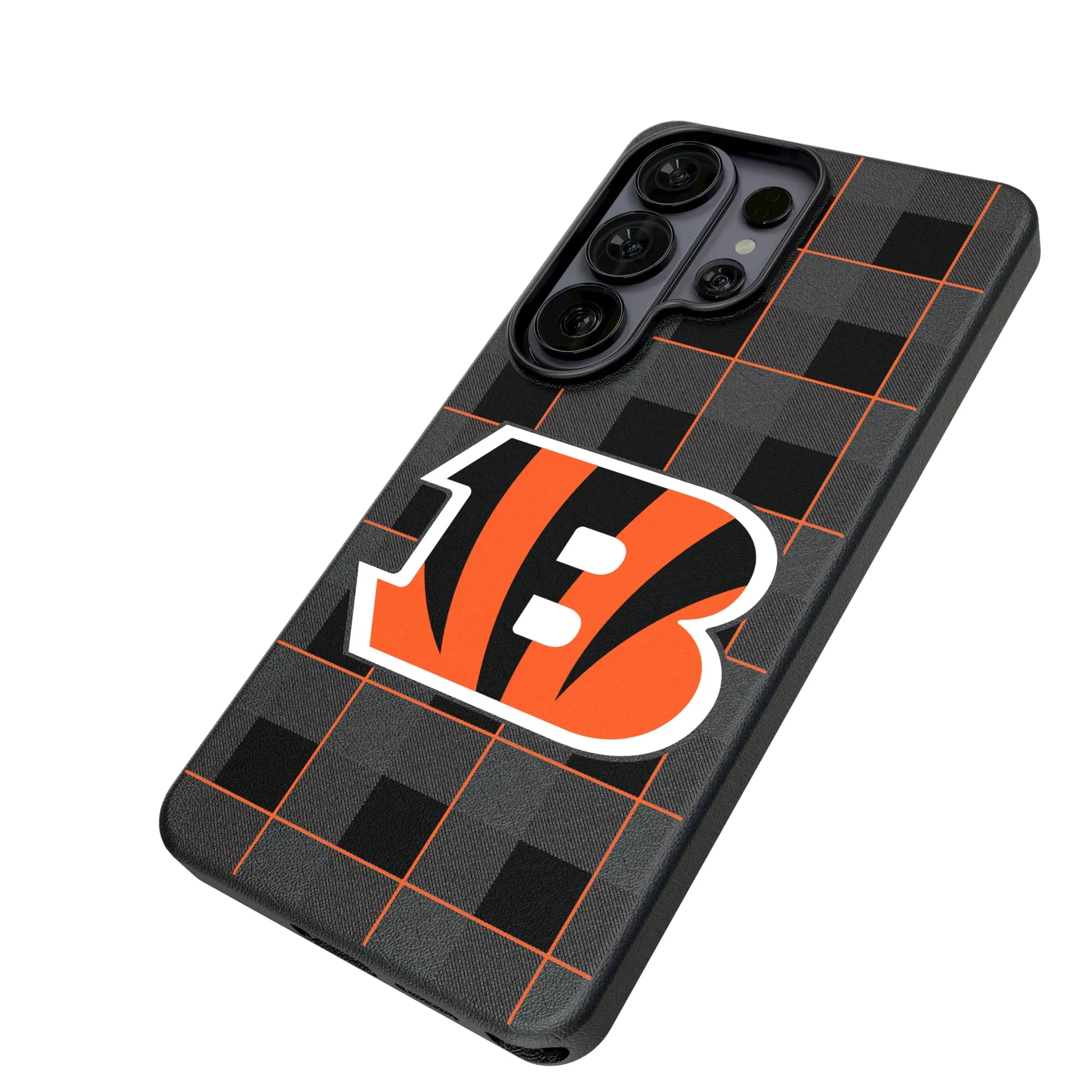 Cincinnati Bengals Plaid MagSafe Compatible Phone Case for Samsung Galaxy