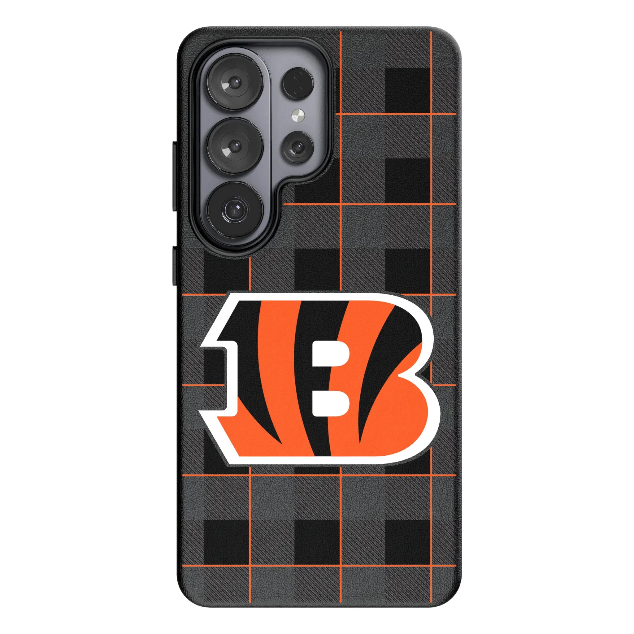 Cincinnati Bengals Plaid MagSafe Compatible Phone Case for Samsung Galaxy