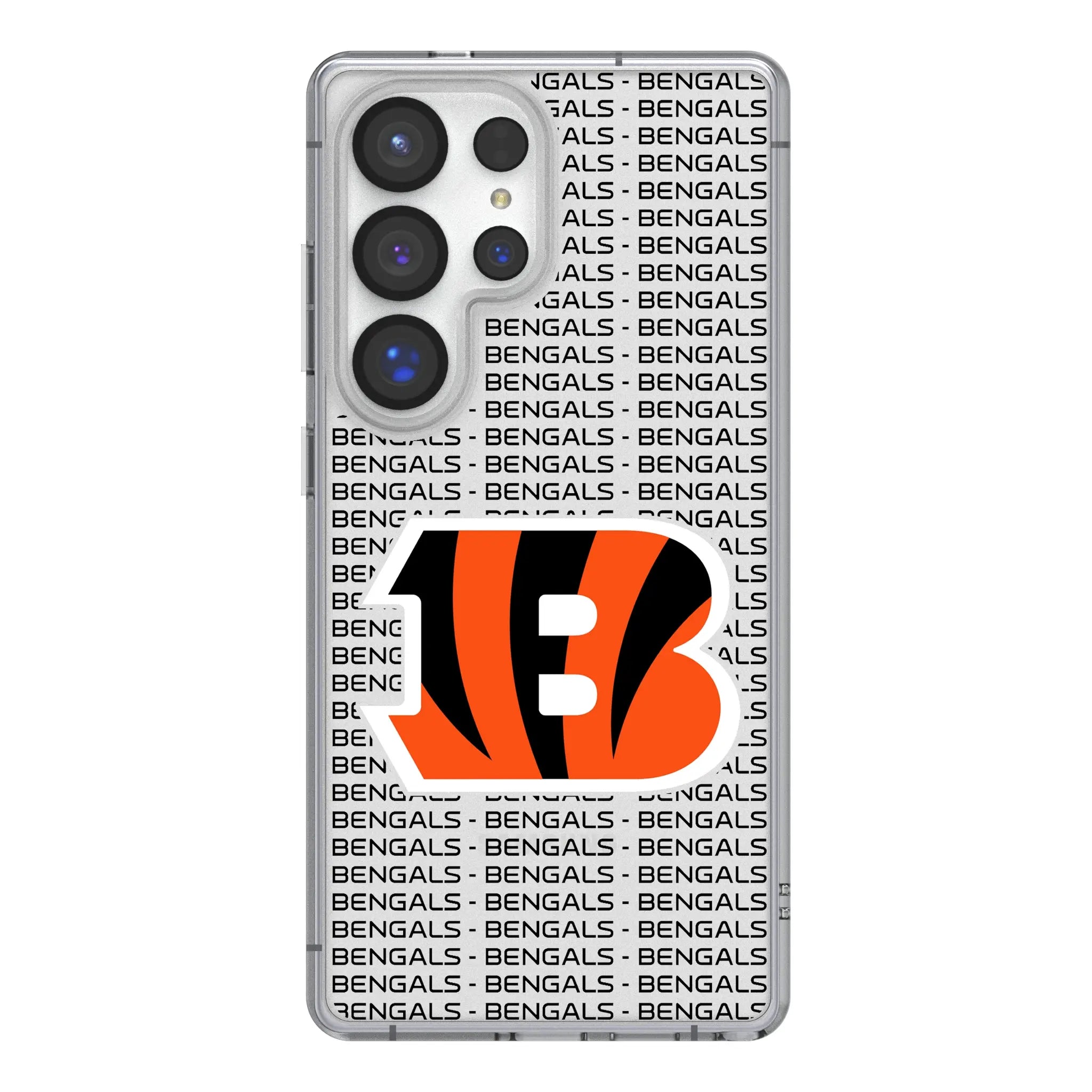 Cincinnati Bengals Text Backdrop Clear Phone Case for Samsung Galaxy