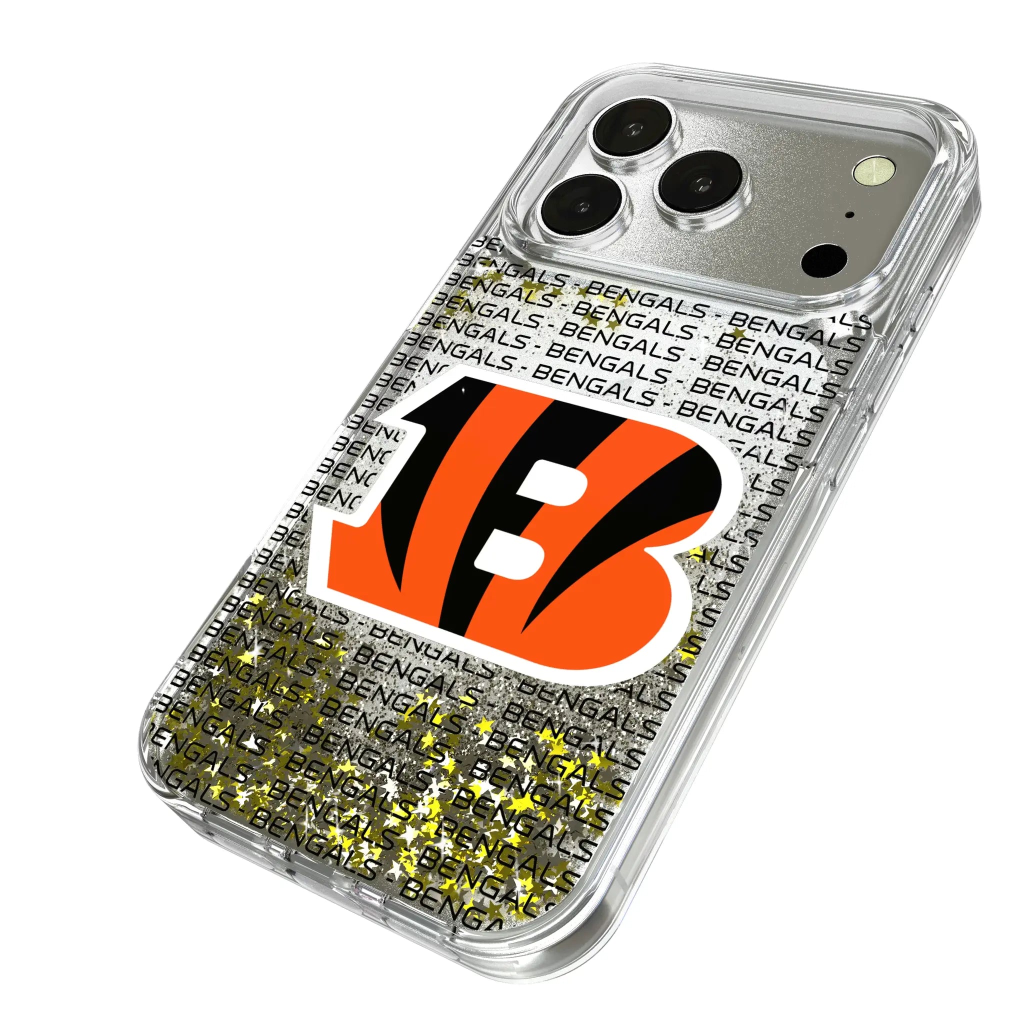 Cincinnati Bengals Text Backdrop Glitter Phone Case