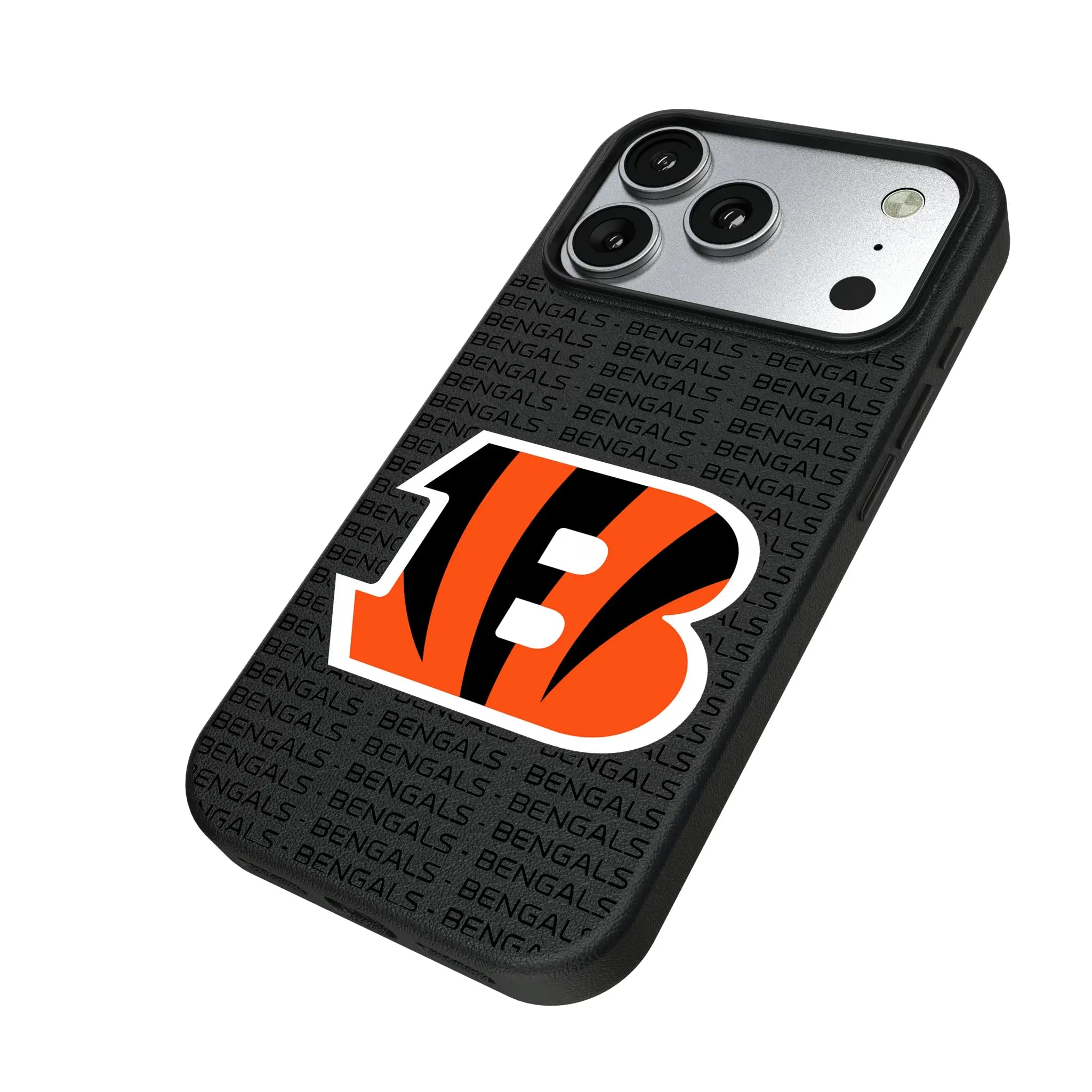 Cincinnati Bengals Text Backdrop MagSafe Compatible Phone Case for Apple iPhone
