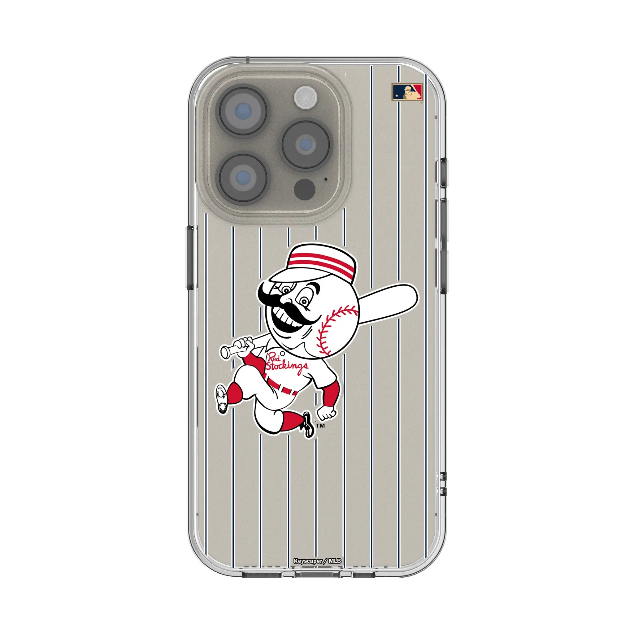 Cincinnati Reds 1953-1967 - Cooperstown Collection Pinstripe Clear Phone Case for Apple iPhone