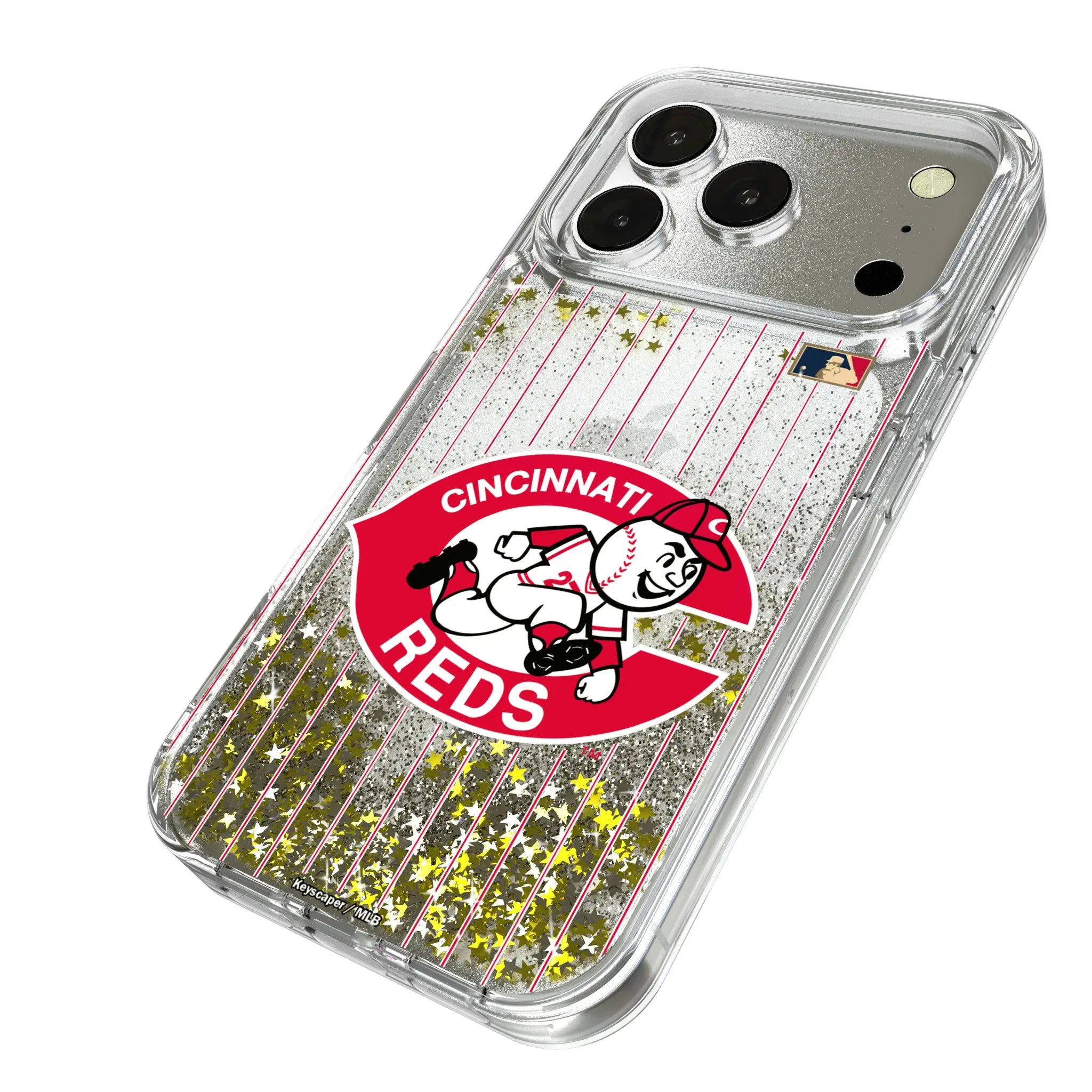 Cincinnati Reds 1974-1992 - Cooperstown Collection Pinstripe Glitter Phone Case