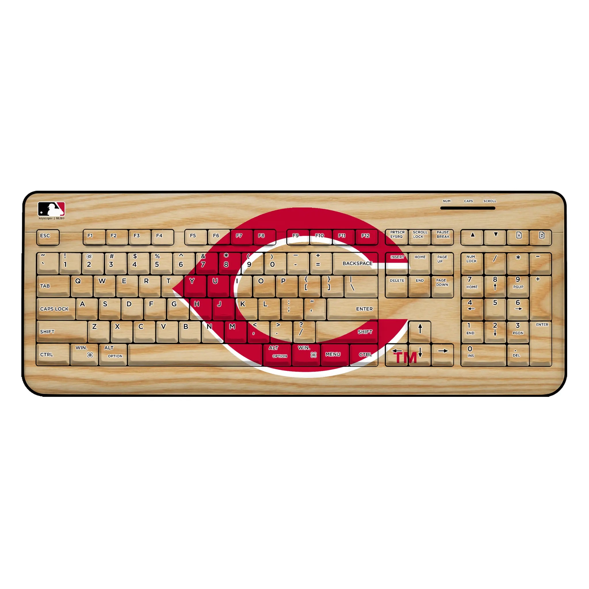Cincinnati Reds Baseball Bat Wireless USB Keyboard