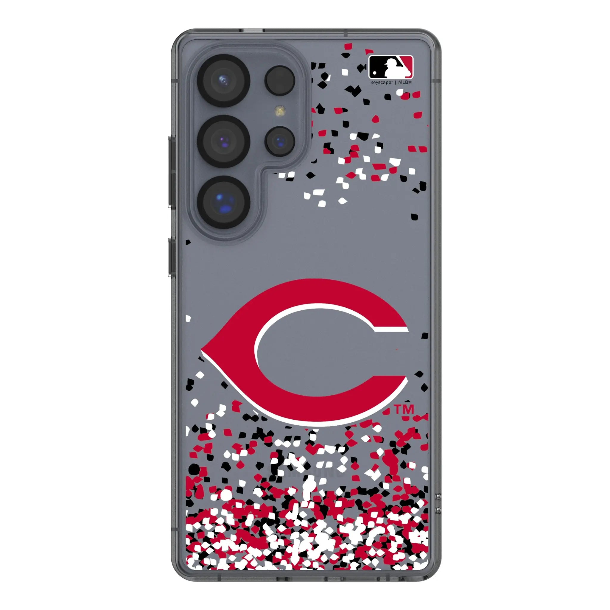 Cincinnati Reds Confetti Clear Phone Case for Samsung Galaxy