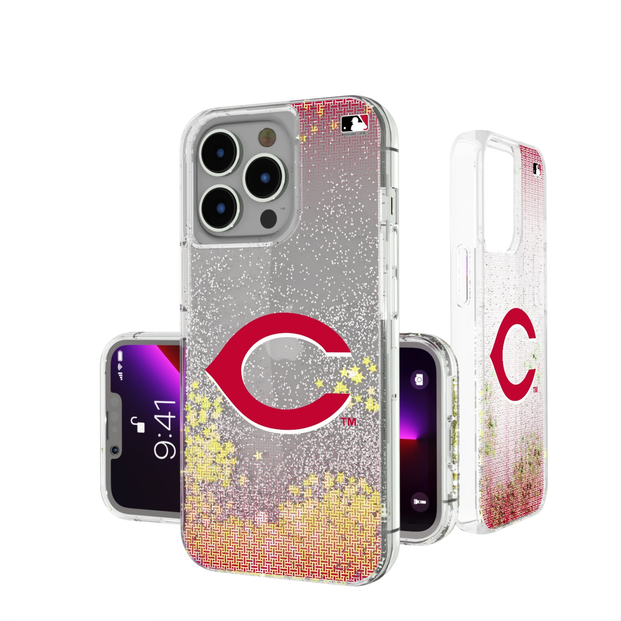 Cincinnati Reds Linen Glitter Phone Case