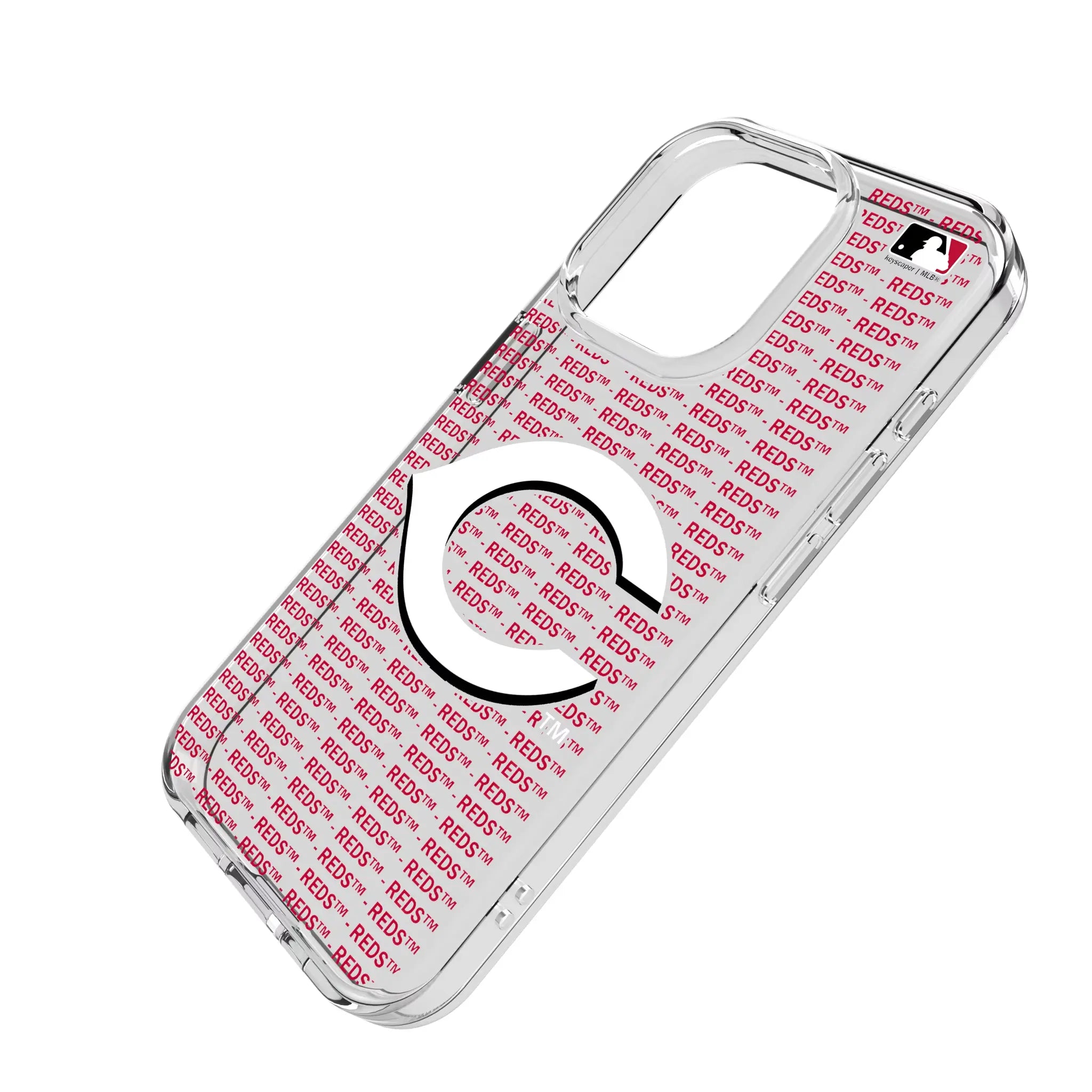 Cincinnati Reds Text Backdrop Clear Phone Case for Apple iPhone