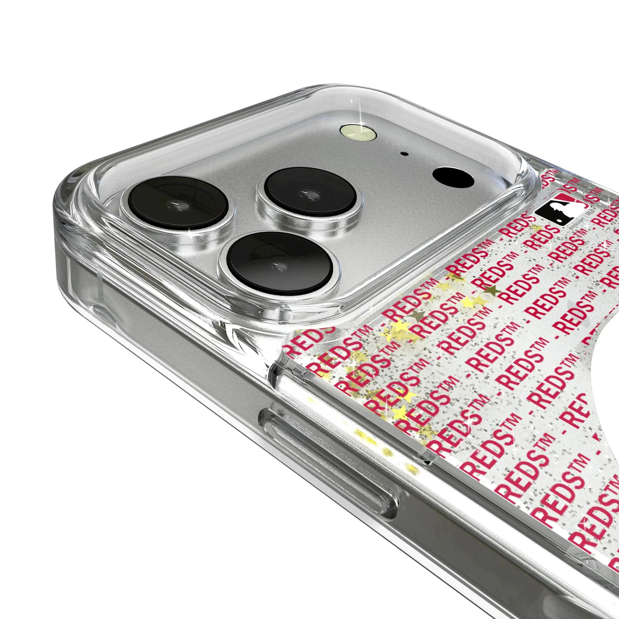 Cincinnati Reds Text Backdrop Glitter Phone Case
