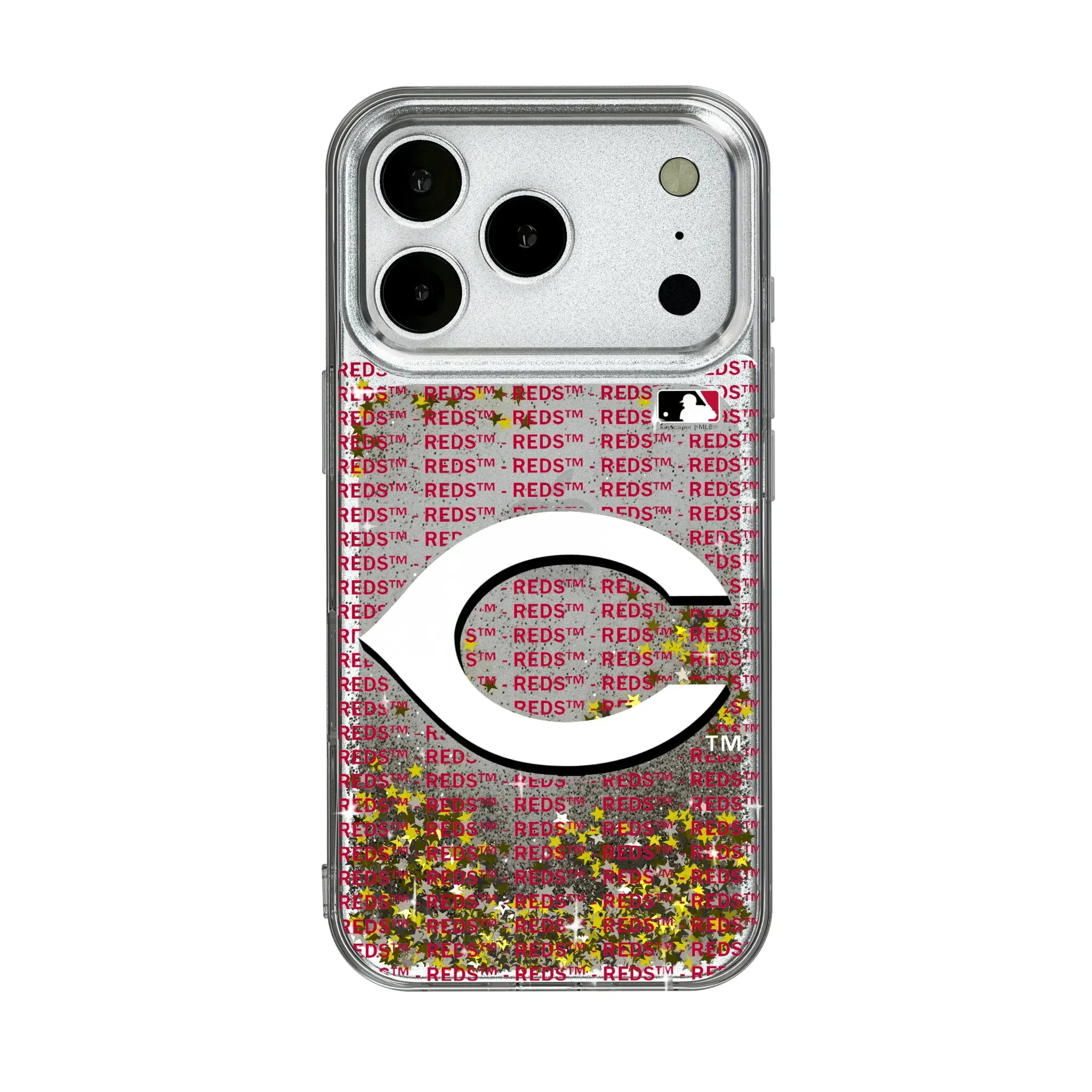 Cincinnati Reds Text Backdrop Glitter Phone Case