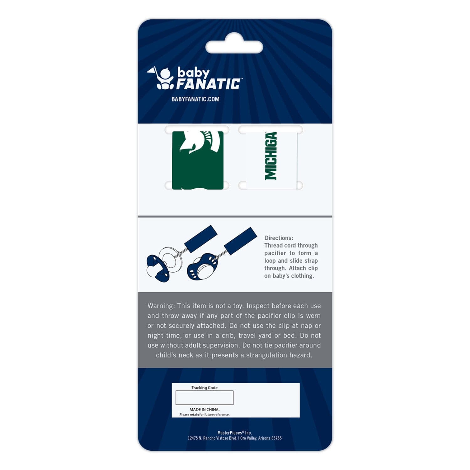 Michigan State Spartans Pacifier Clip Set - 2-Pack - Sports Gifts, Sports Memorabilia, Sports Collectibles, Fan Shop