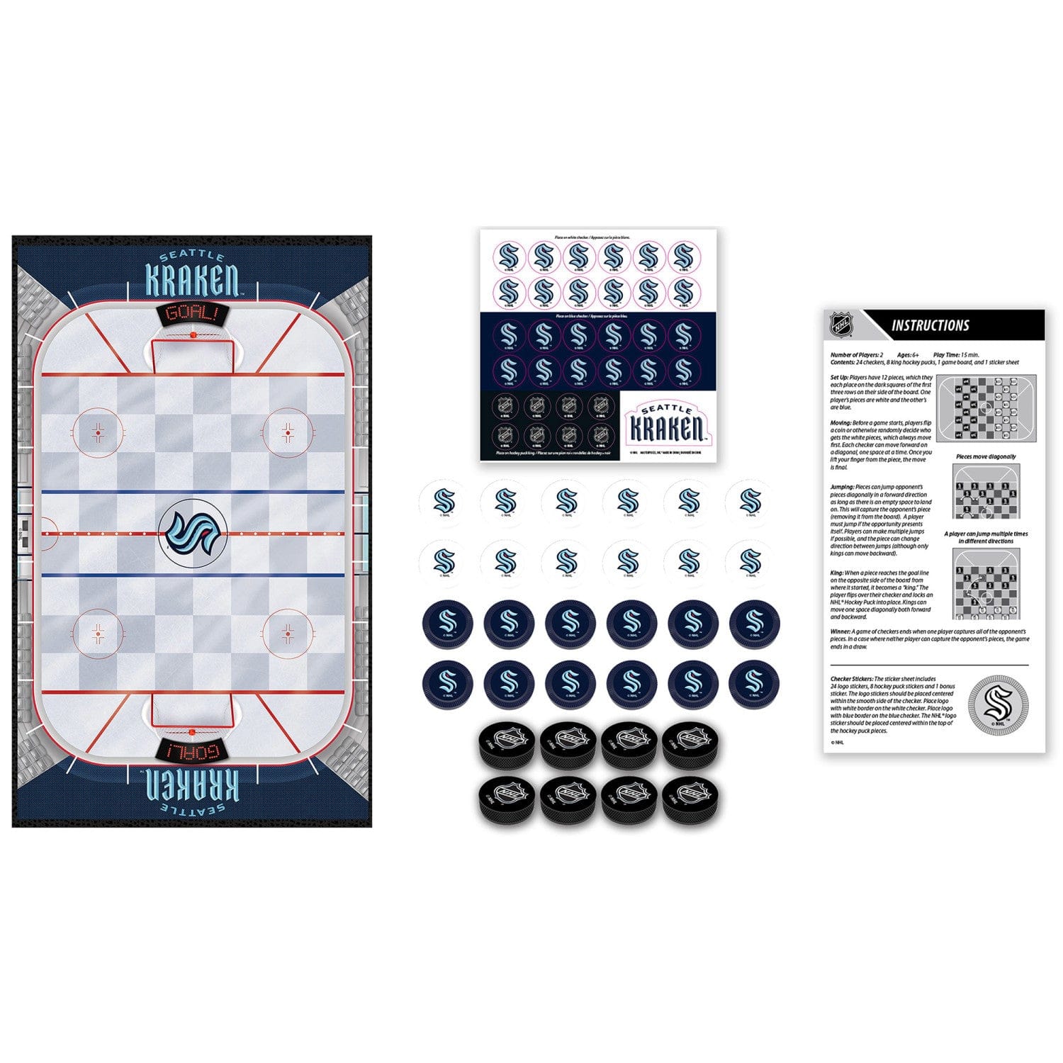 Seattle Kraken Checkers Game - Sports Gifts, Sports Memorabilia, Sports Collectibles, Fan Shop