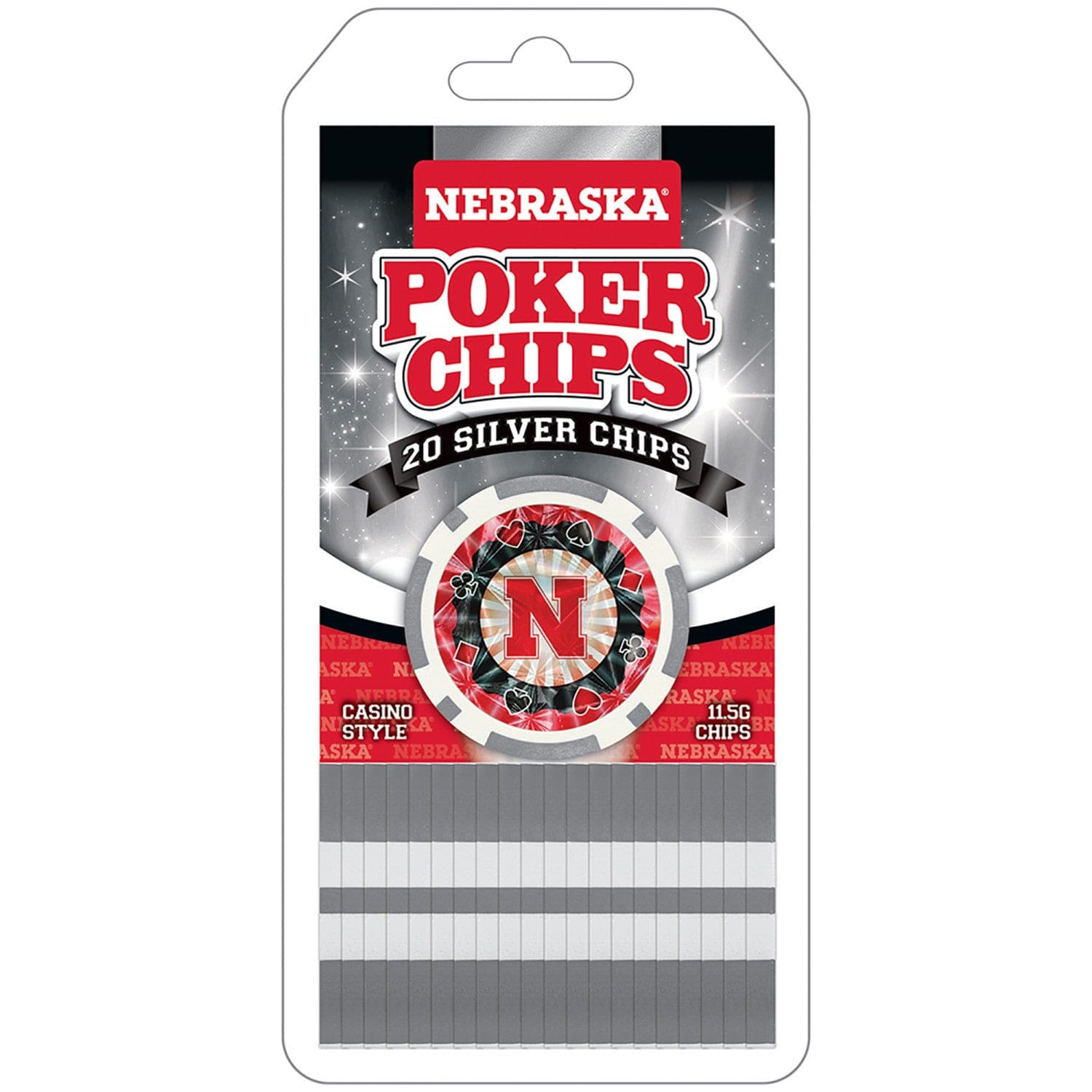 Nebraska Cornhuskers 20 Piece Poker Chip Set - Sports Gifts, Sports Memorabilia, Sports Collectibles, Fan Shop