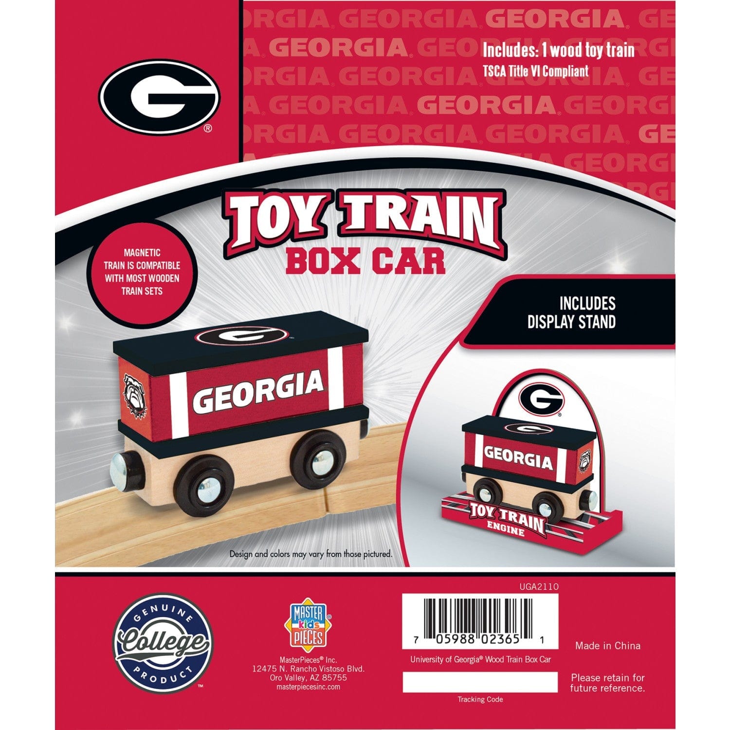 Georgia Bulldogs Toy Train Box Car