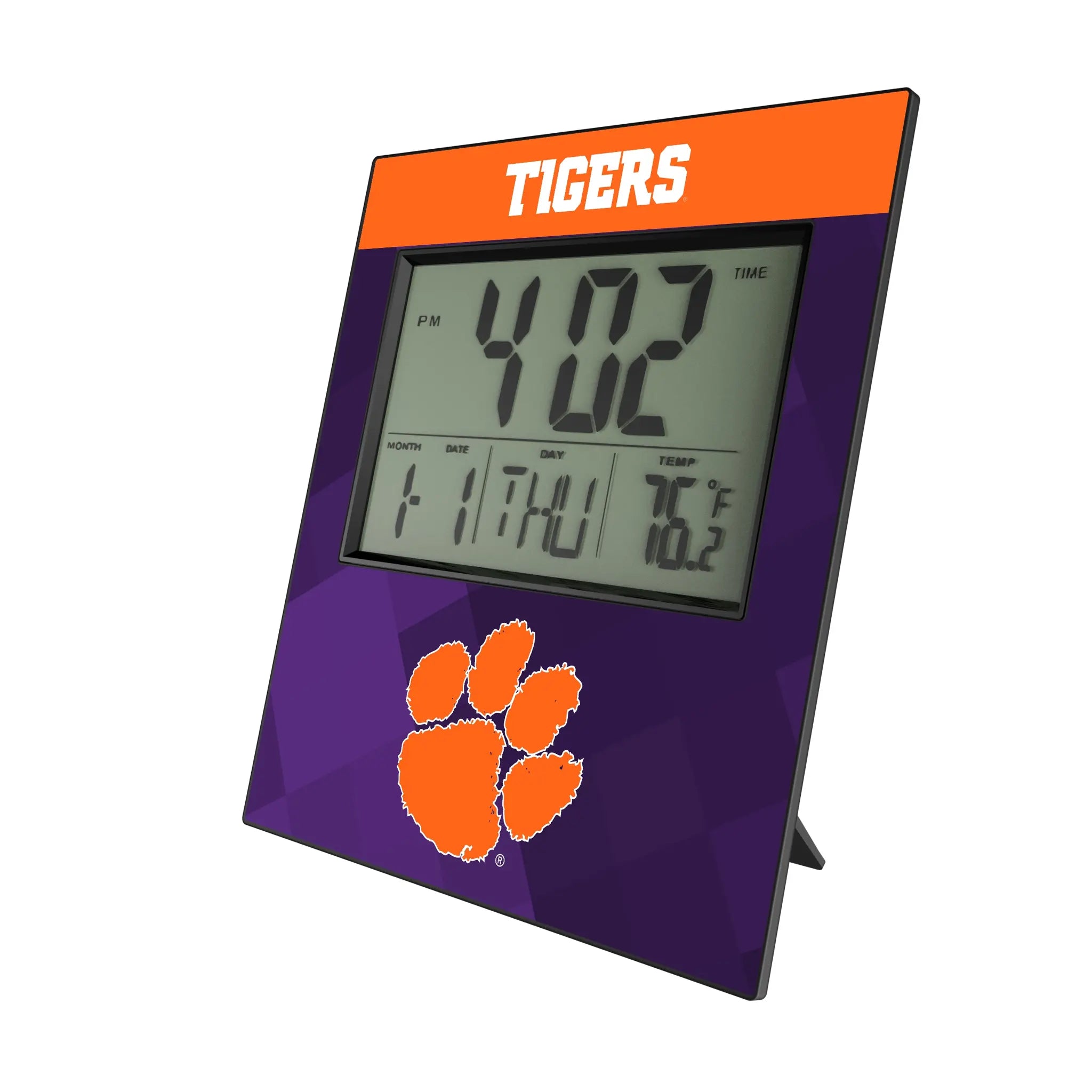 Clemson University Tigers Color Block Wall Clock