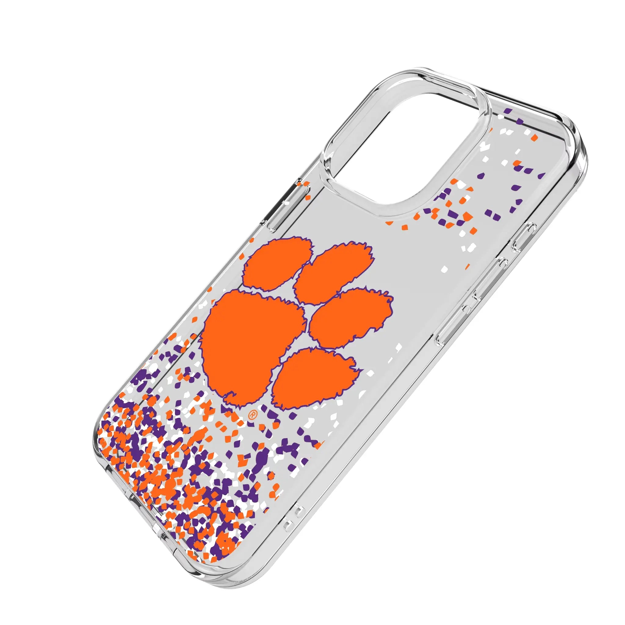 Clemson University Tigers Confetti Clear Phone Case for Apple iPhone