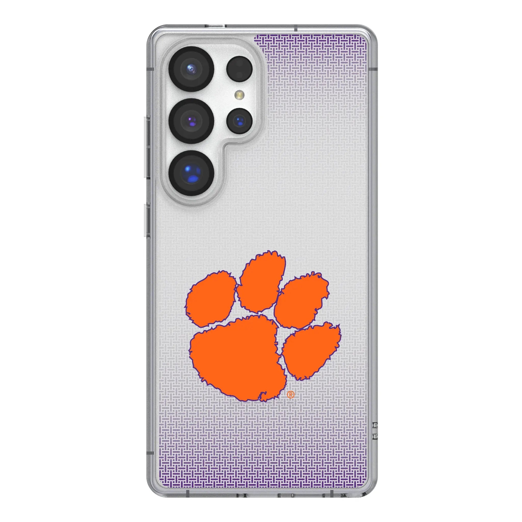 Clemson University Tigers Linen Clear Phone Case for Samsung Galaxy