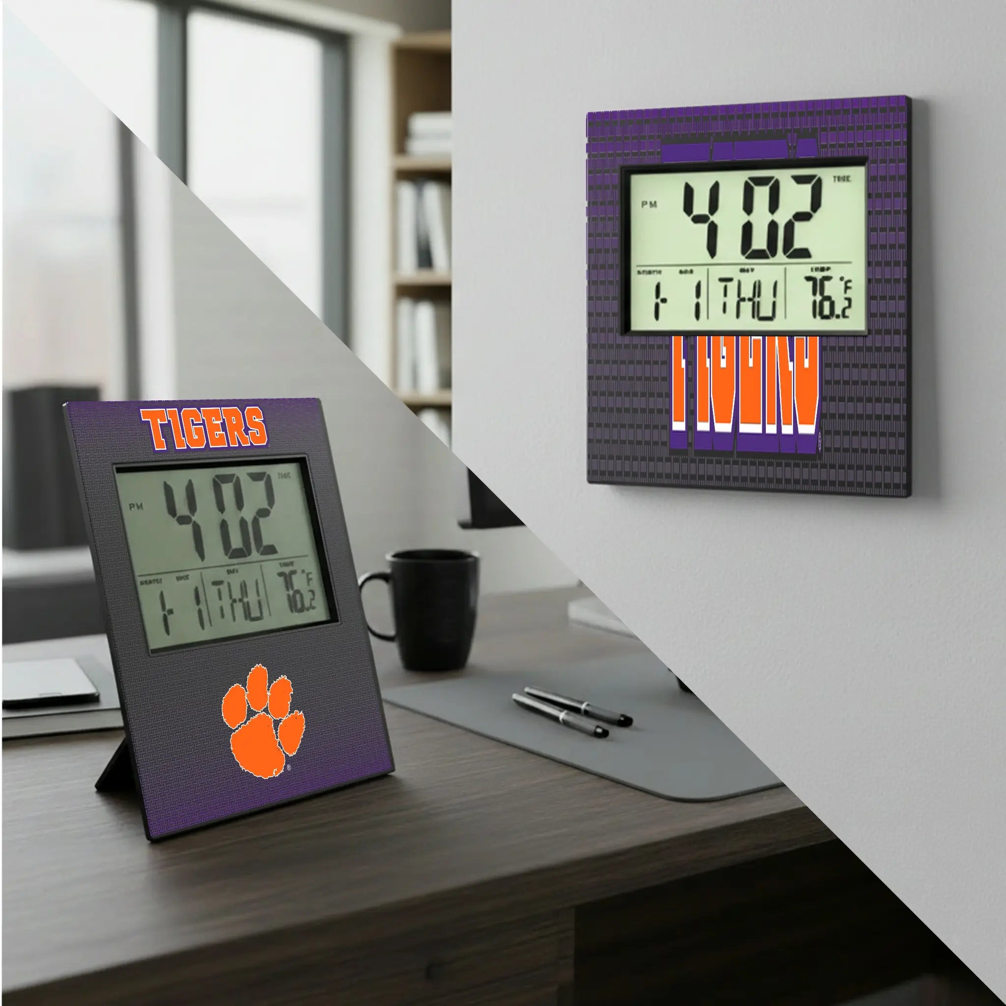 Clemson University Tigers Linen Wall Clock