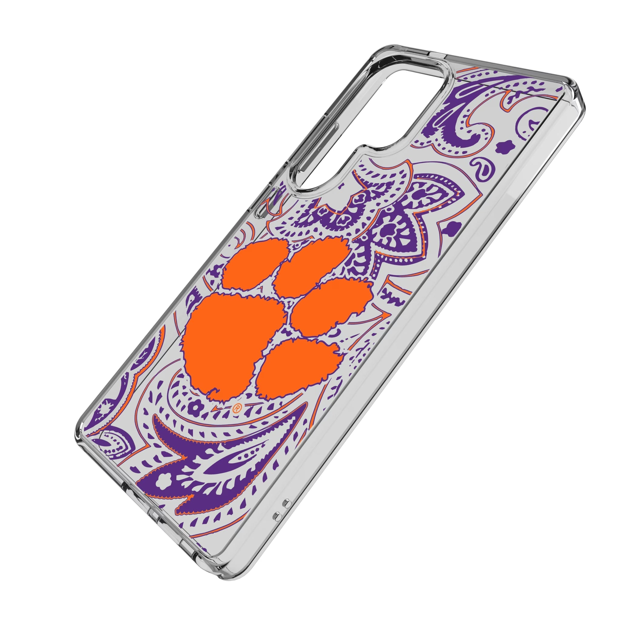 Clemson University Tigers Paisley Clear Phone Case for Samsung Galaxy - Sports Gifts, Sports Memorabilia, Sports Collectibles, Fan Shop