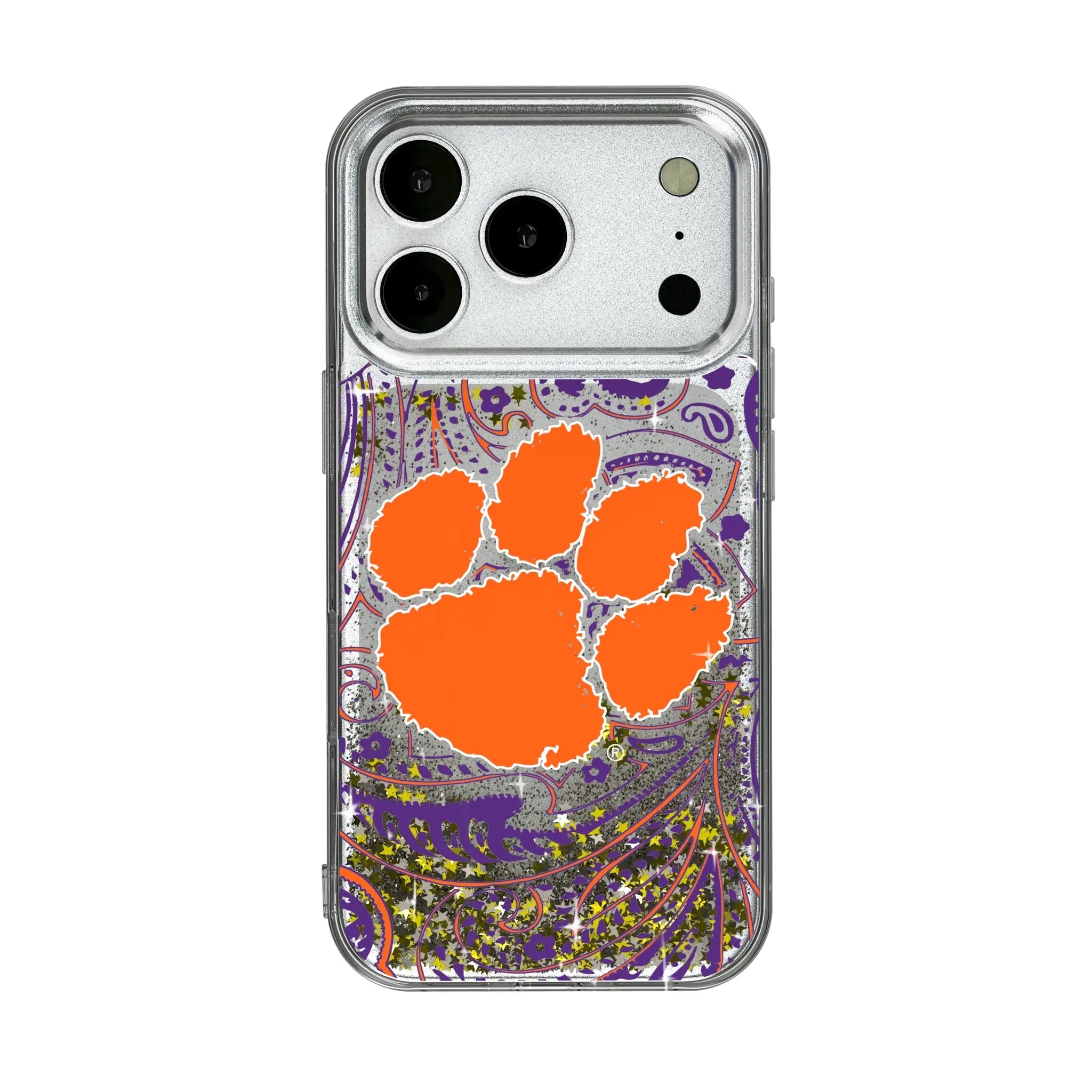 Clemson University Tigers Paisley Glitter Phone Case