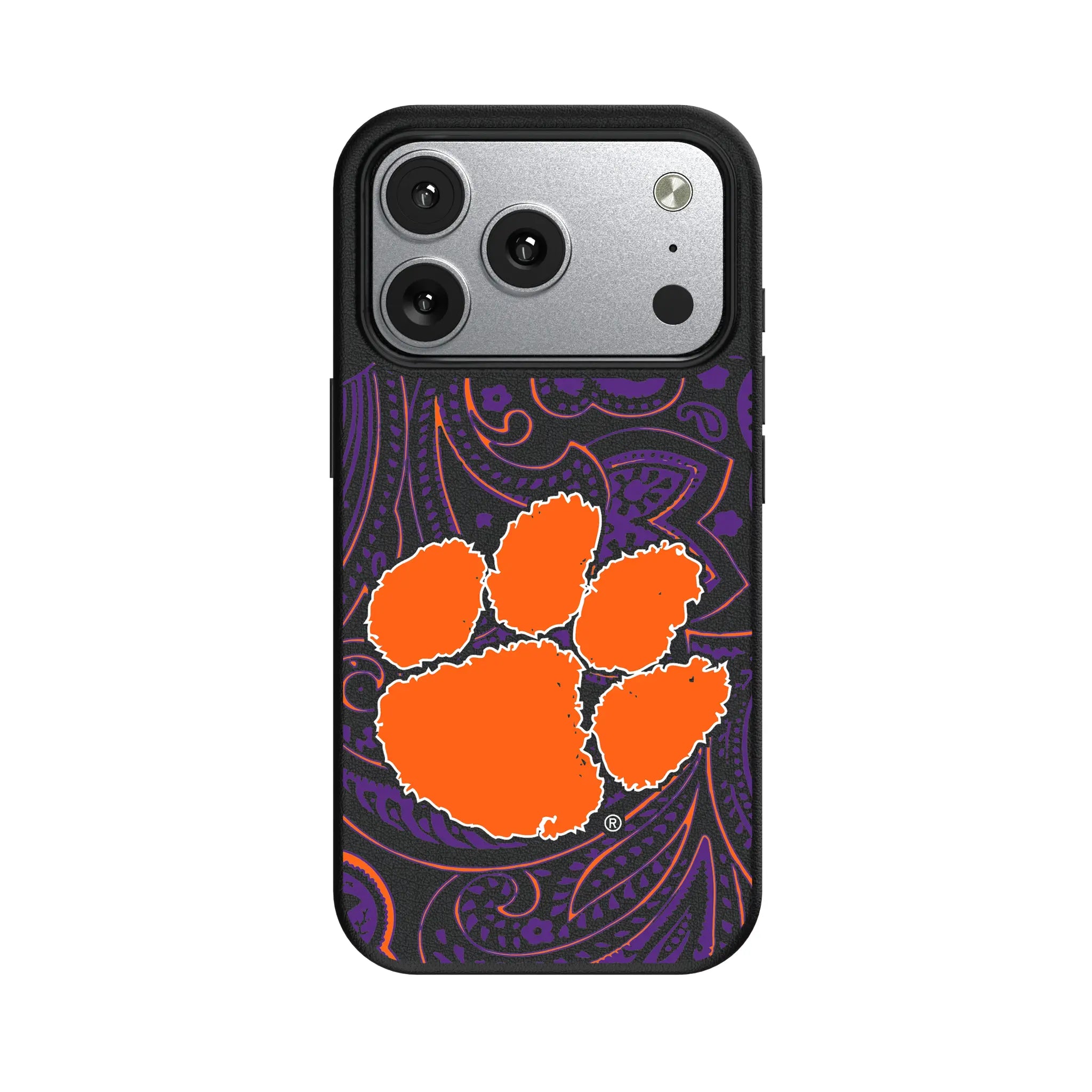 Clemson University Tigers Paisley MagSafe Compatible Phone Case for Apple iPhone