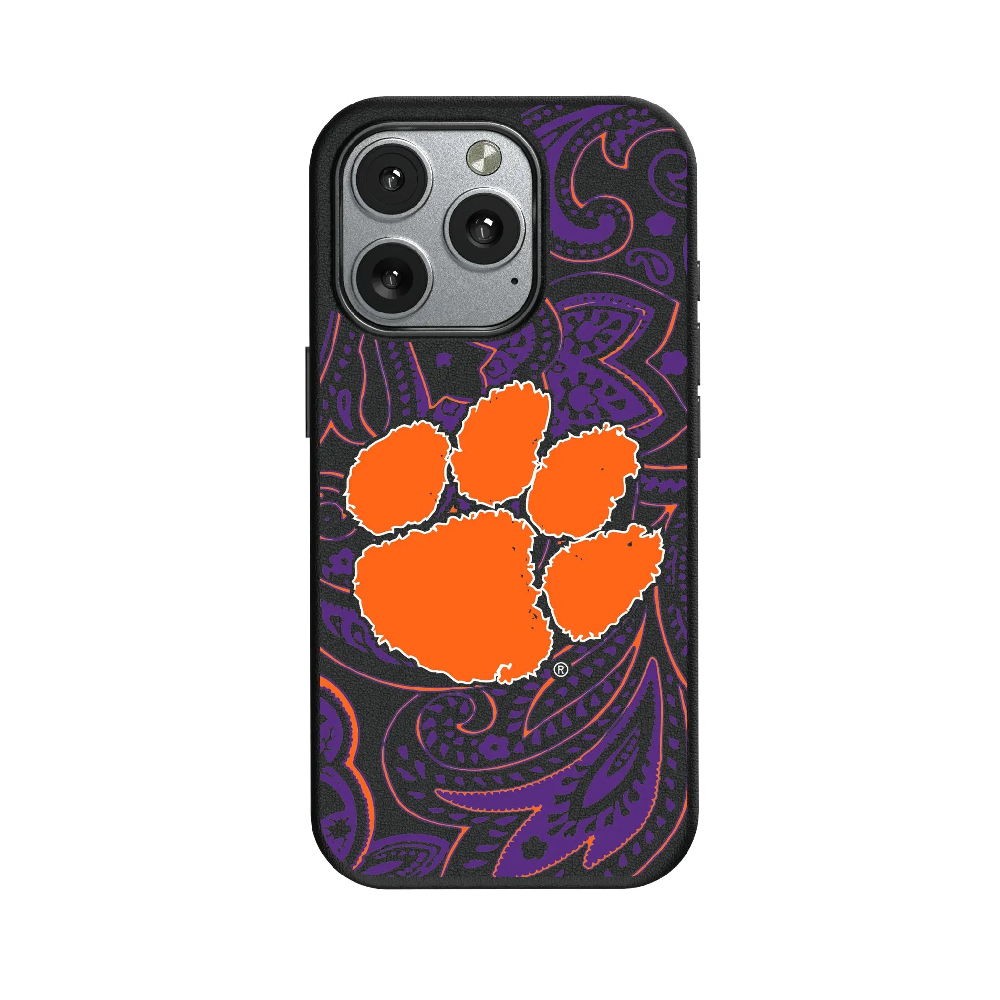 Clemson University Tigers Paisley MagSafe Compatible Phone Case for Apple iPhone