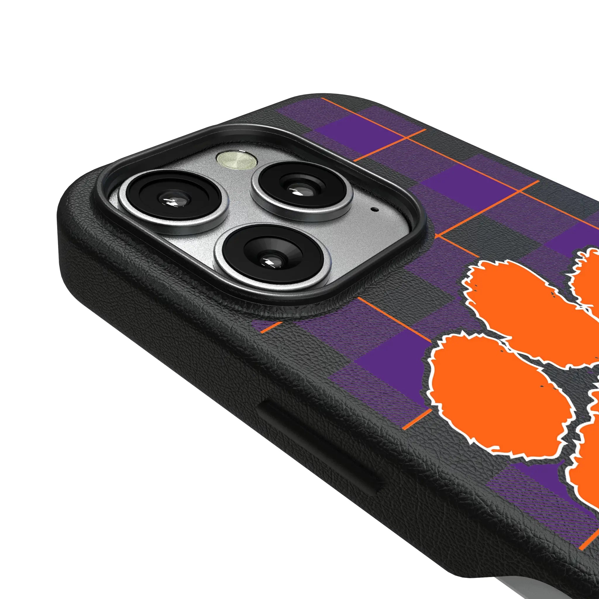 Clemson University Tigers Plaid MagSafe Compatible Phone Case for Apple iPhone