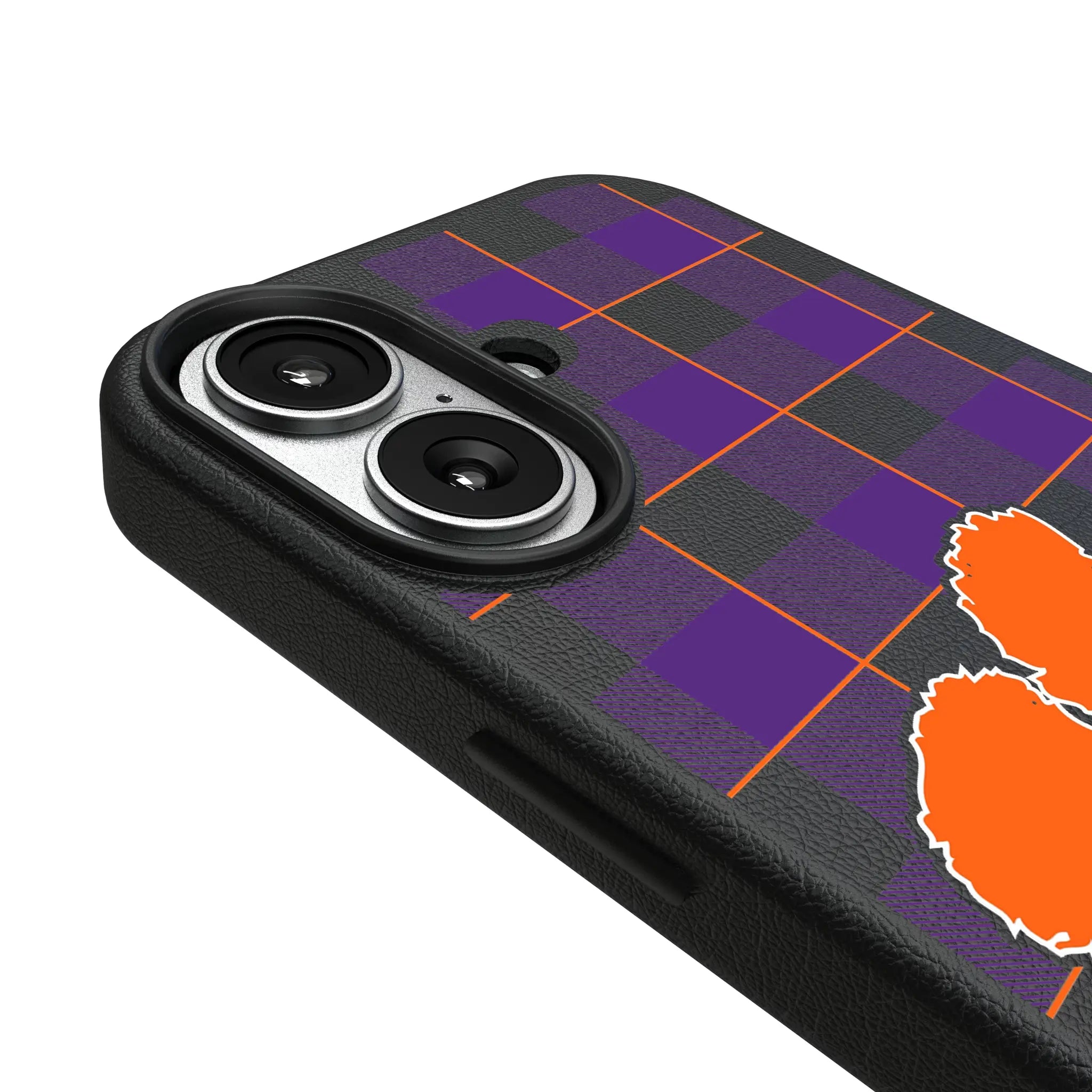 Clemson University Tigers Plaid MagSafe Compatible Phone Case for Apple iPhone