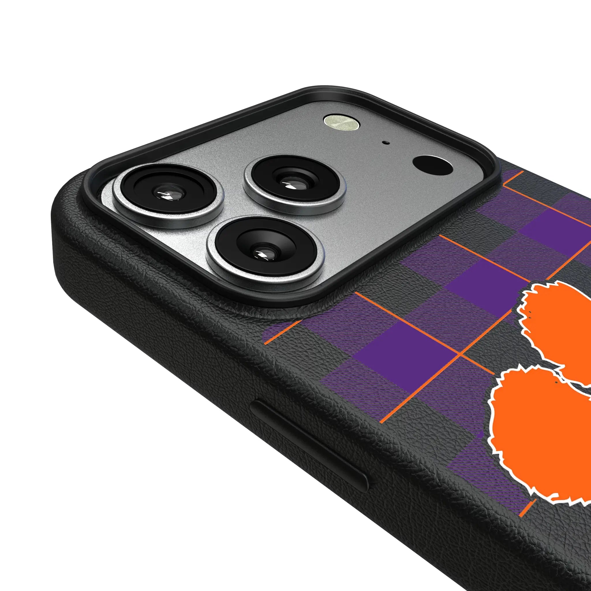 Clemson University Tigers Plaid MagSafe Compatible Phone Case for Apple iPhone